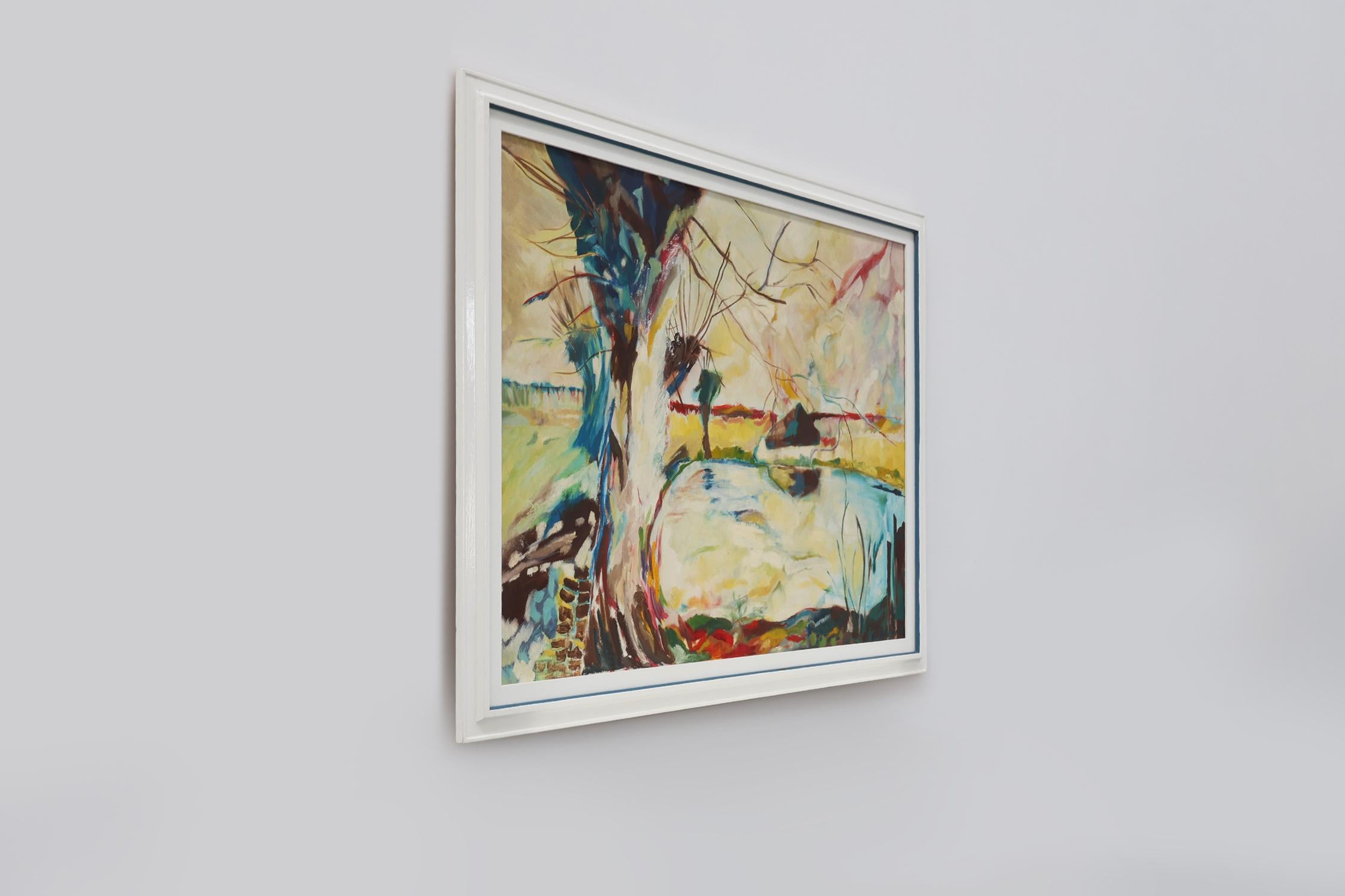 Modern Abstract Landscape, Oil on Canvas, Signed, Belgium, 1982 (Ende des 20. Jahrhunderts) im Angebot