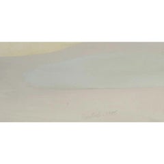 Modern Abstract Landscape Painting by Barbara Beretich, Silver Wide, 1980s
