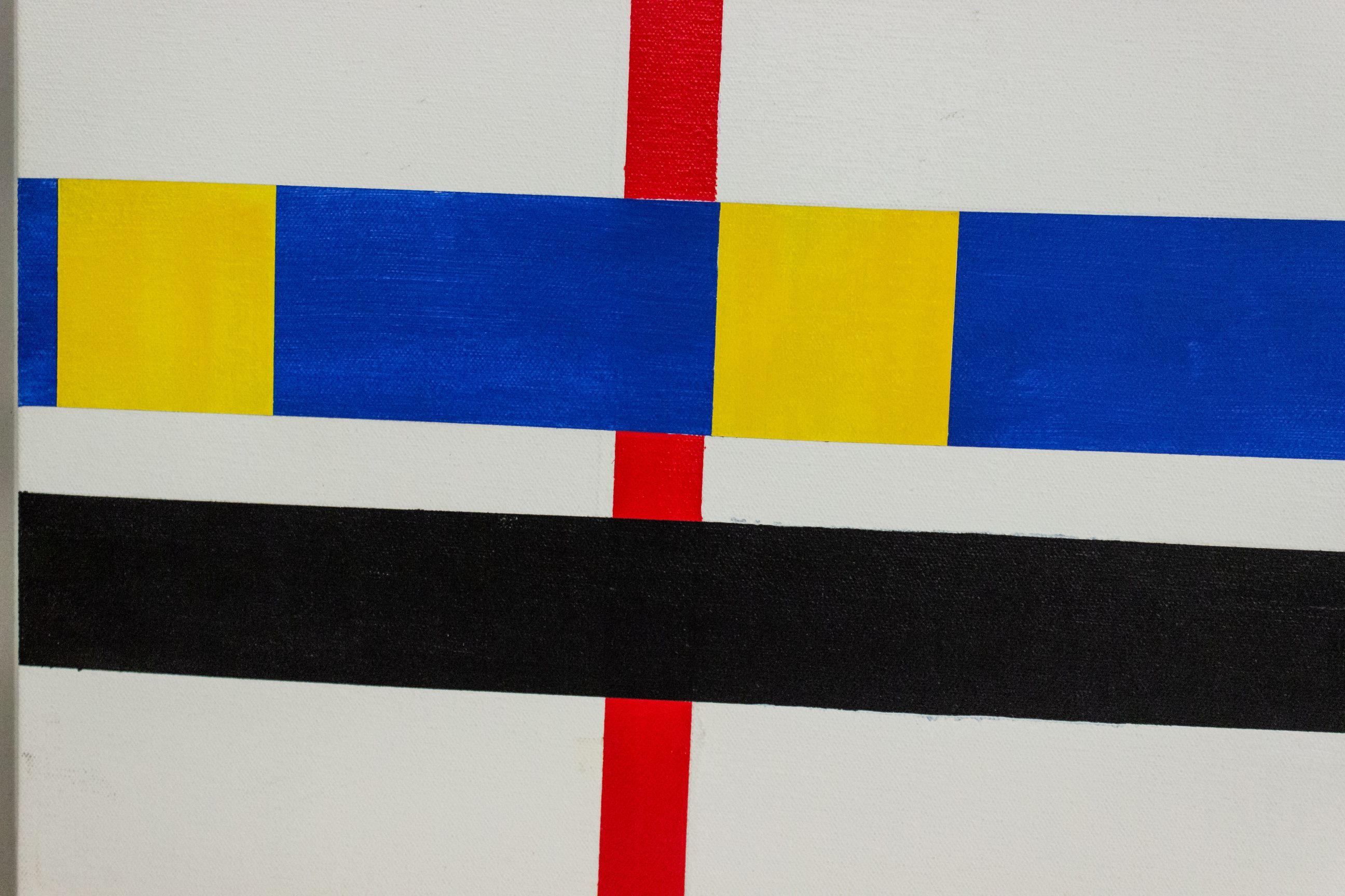 Modernes Gemälde mit abstrakten Linien (Farbe) im Angebot
