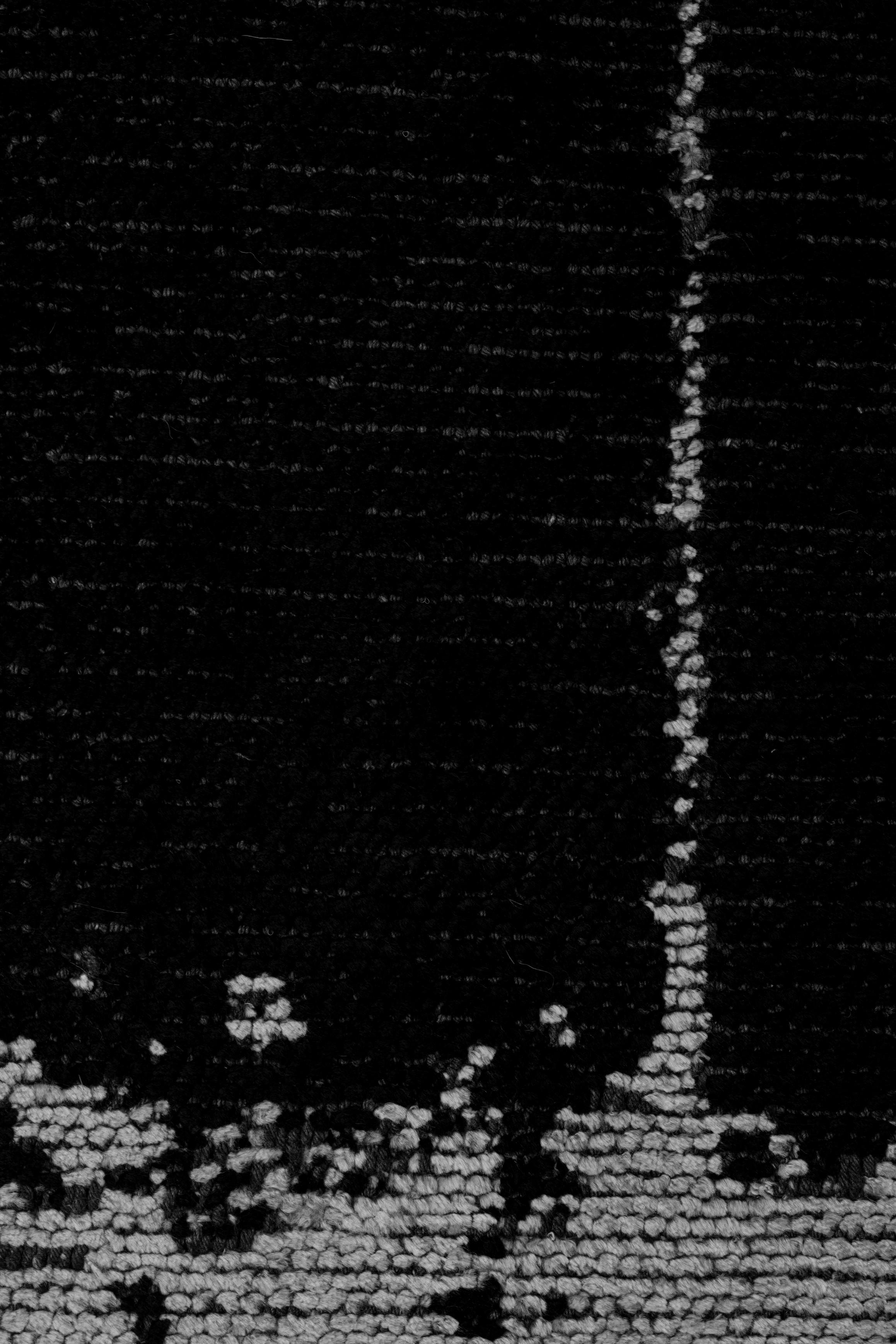 En venta: Alfombra de lujo abstracta moderna  (Negro) 5
