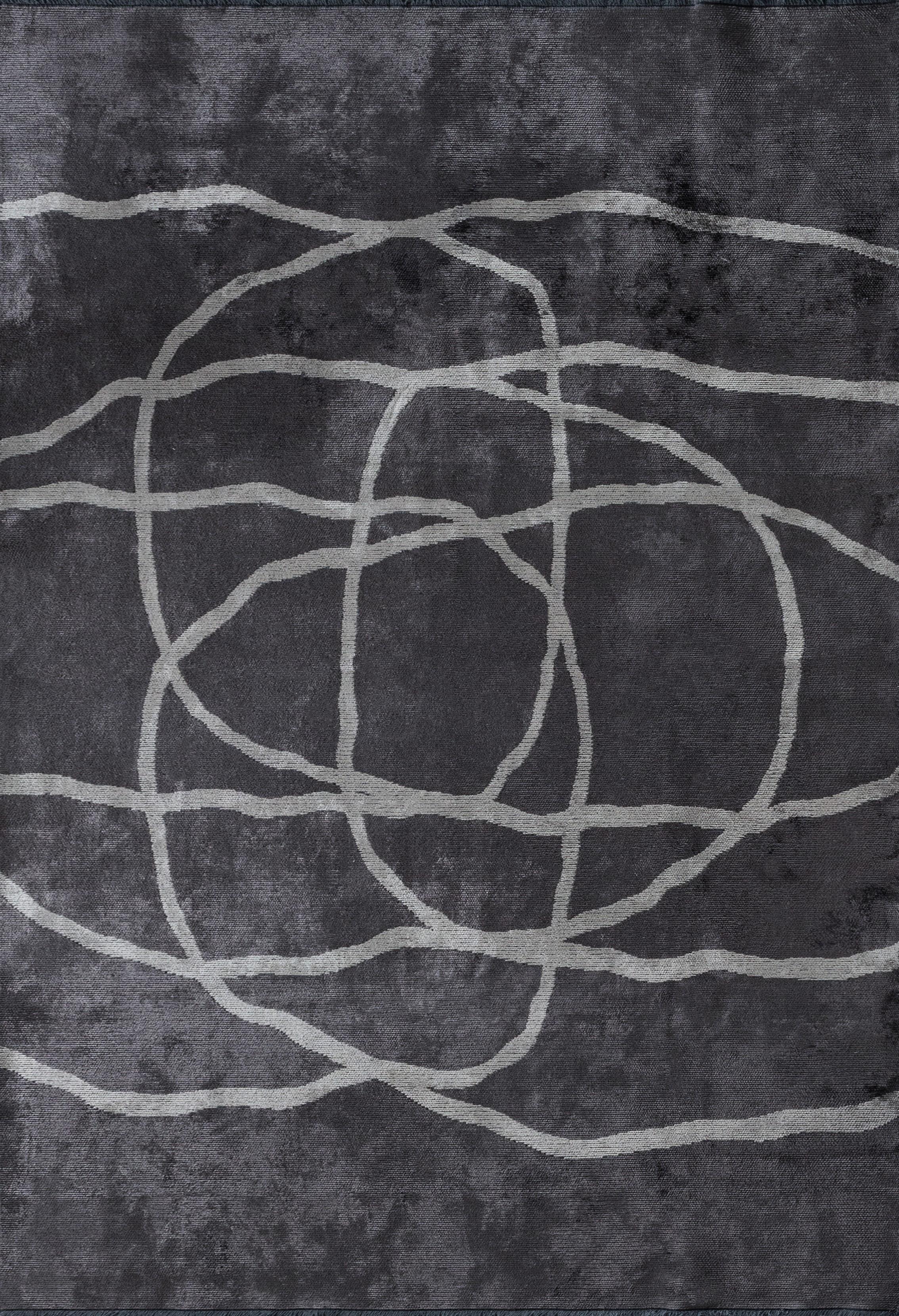 En vente :  (Gris) Tapis de luxe abstrait moderne