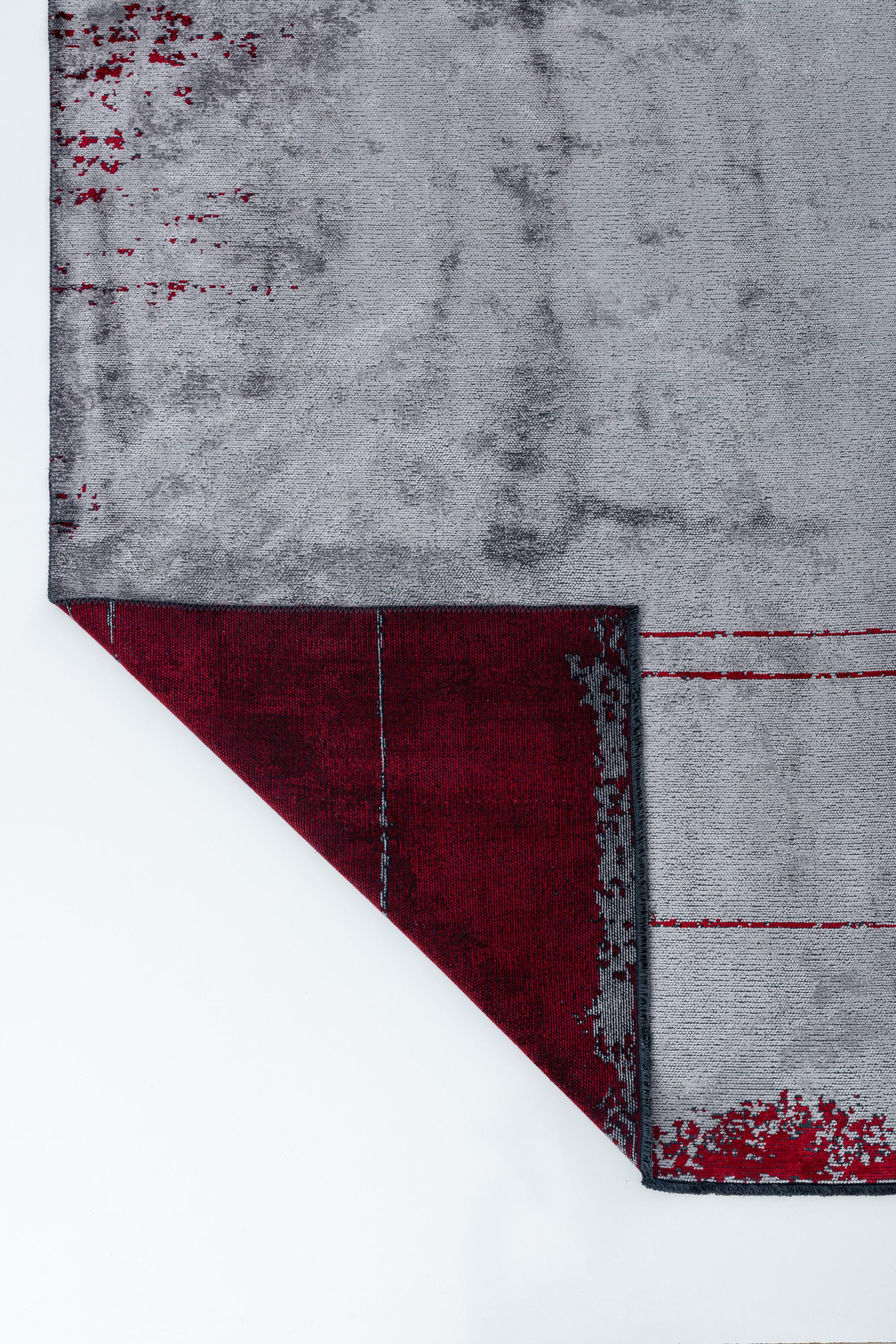En venta: Alfombra de lujo abstracta moderna  (Gris) 3