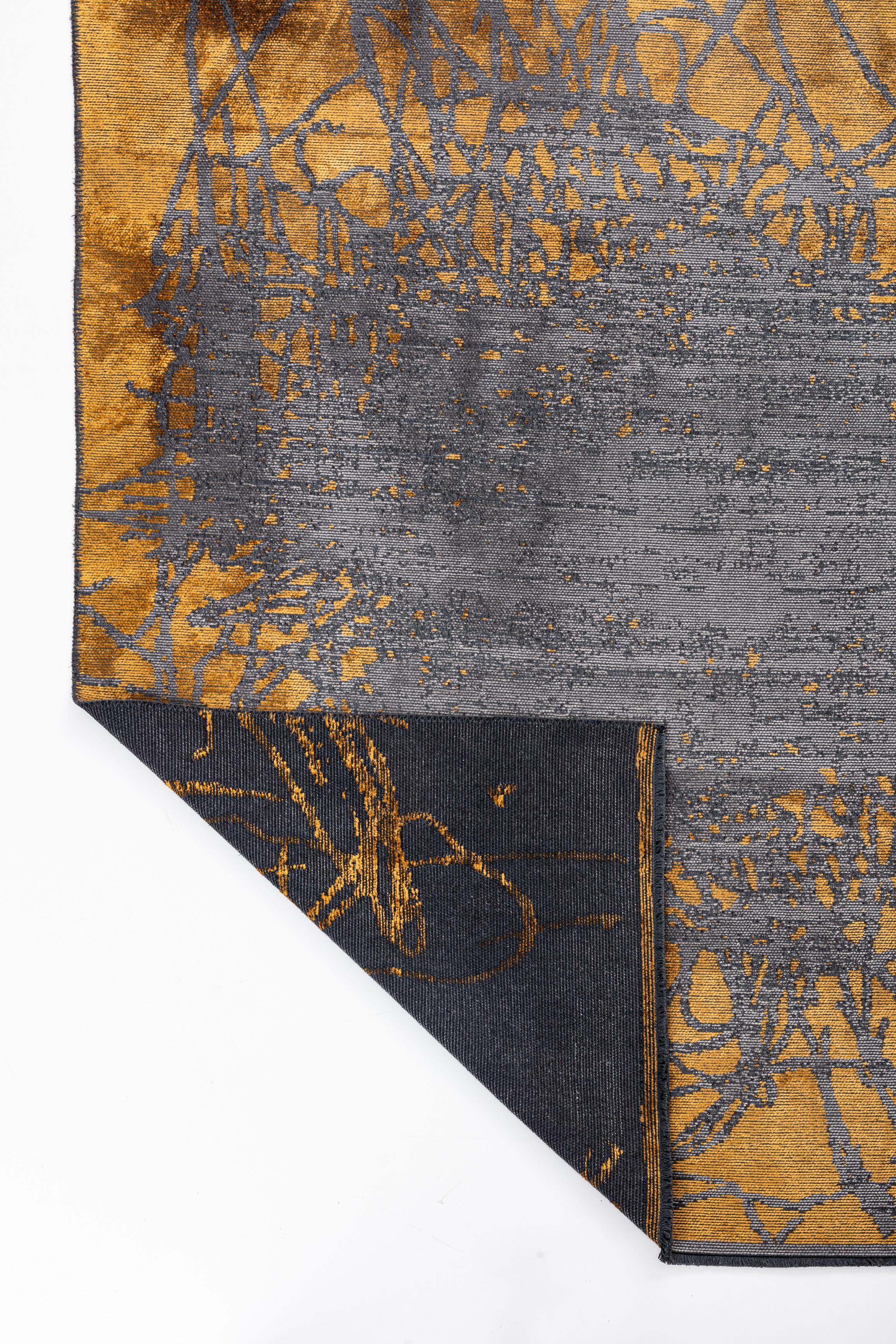 Im Angebot: Modern  Abstrakter luxuriöser Vorleger,  (Orange) 3
