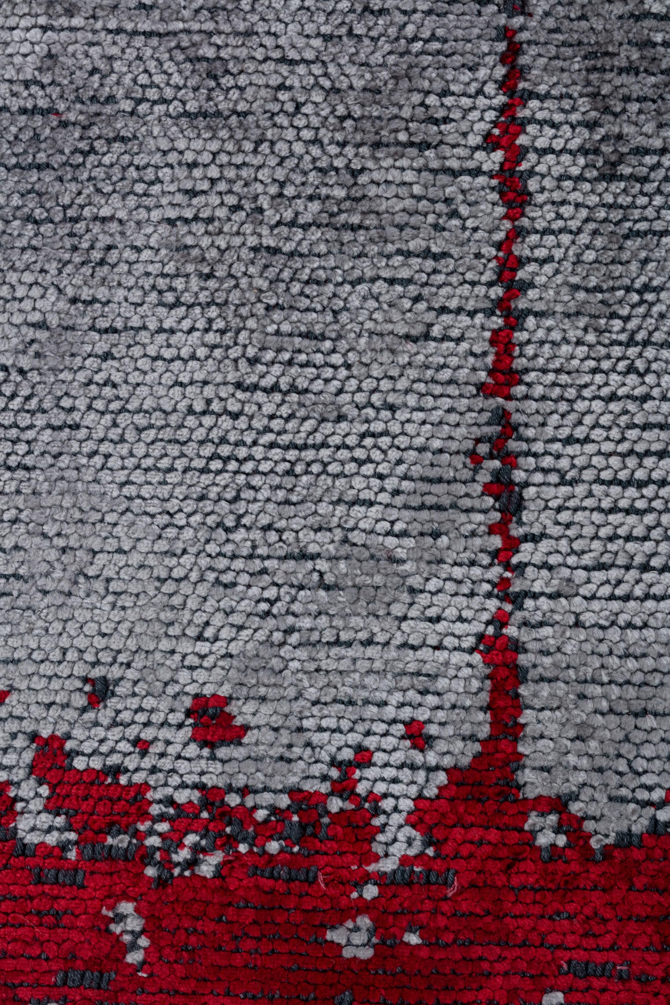 En venta: Alfombra de lujo abstracta moderna  (Gris) 5