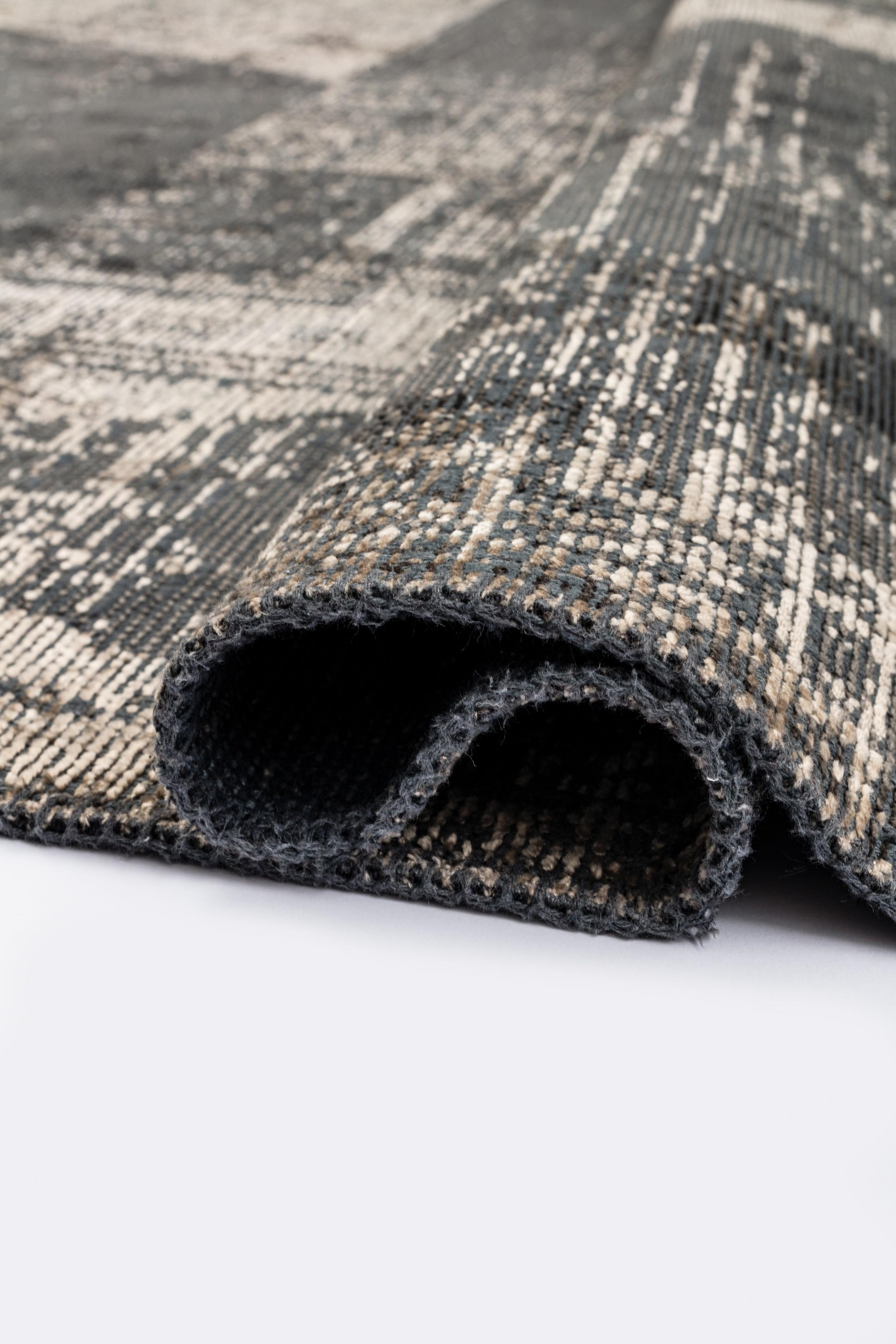 En venta: Moderno  Alfombra de lujo abstracta  (Gris) 2