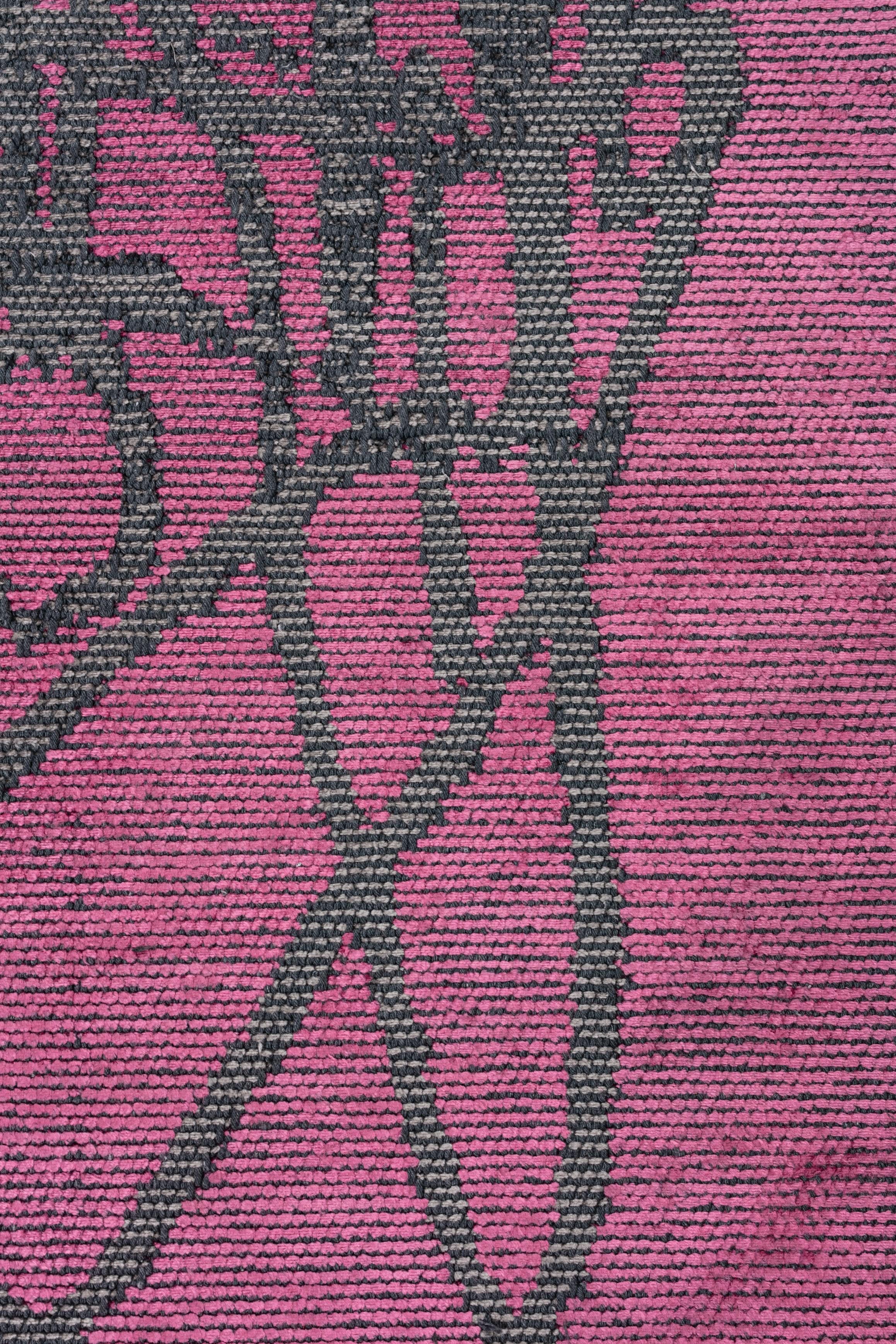 Im Angebot: Modern  Abstrakter luxuriöser Vorleger,  (Pink) 5