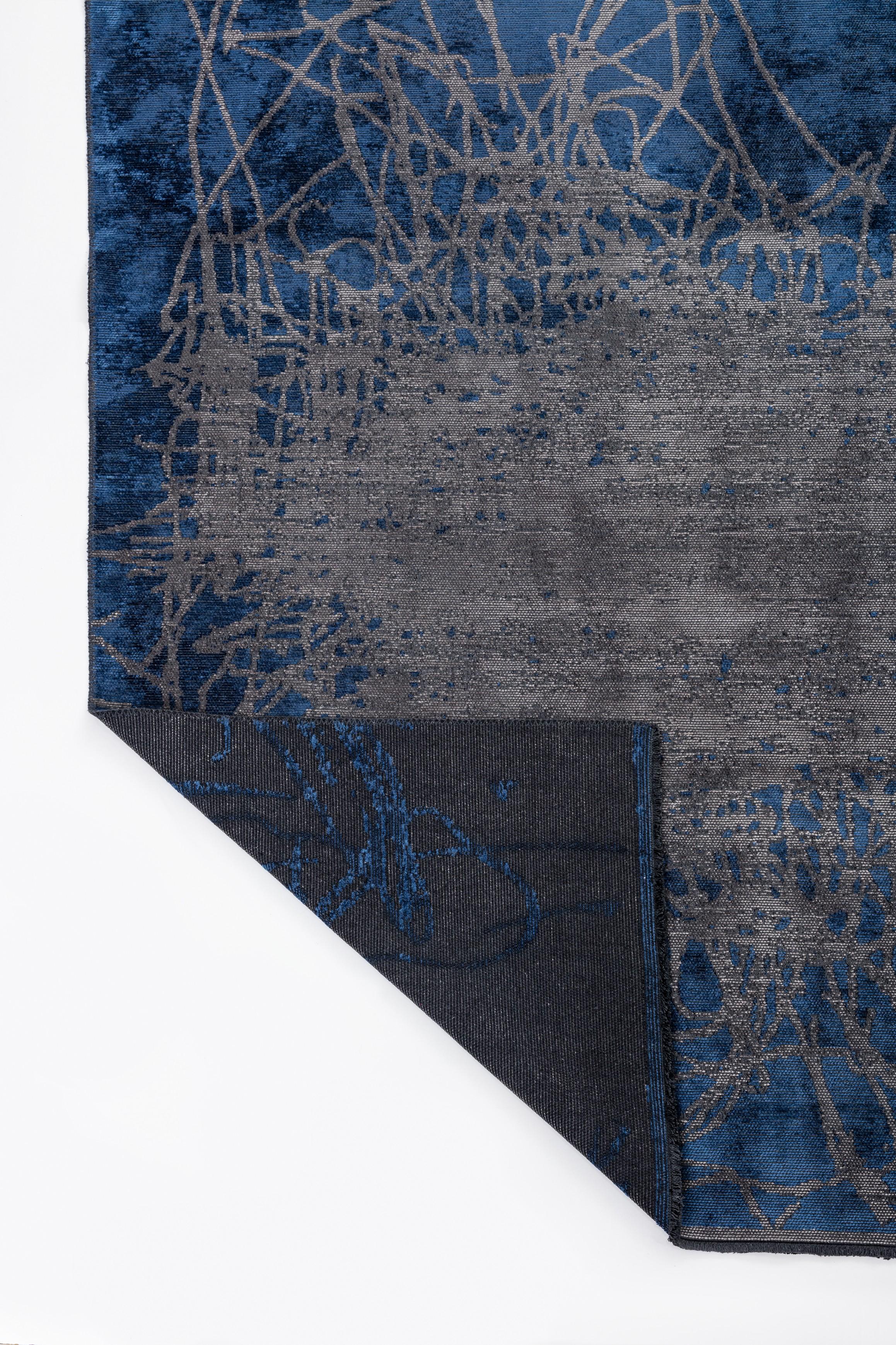 Im Angebot: Modern  Abstrakter luxuriöser Vorleger,  (Blau) 3