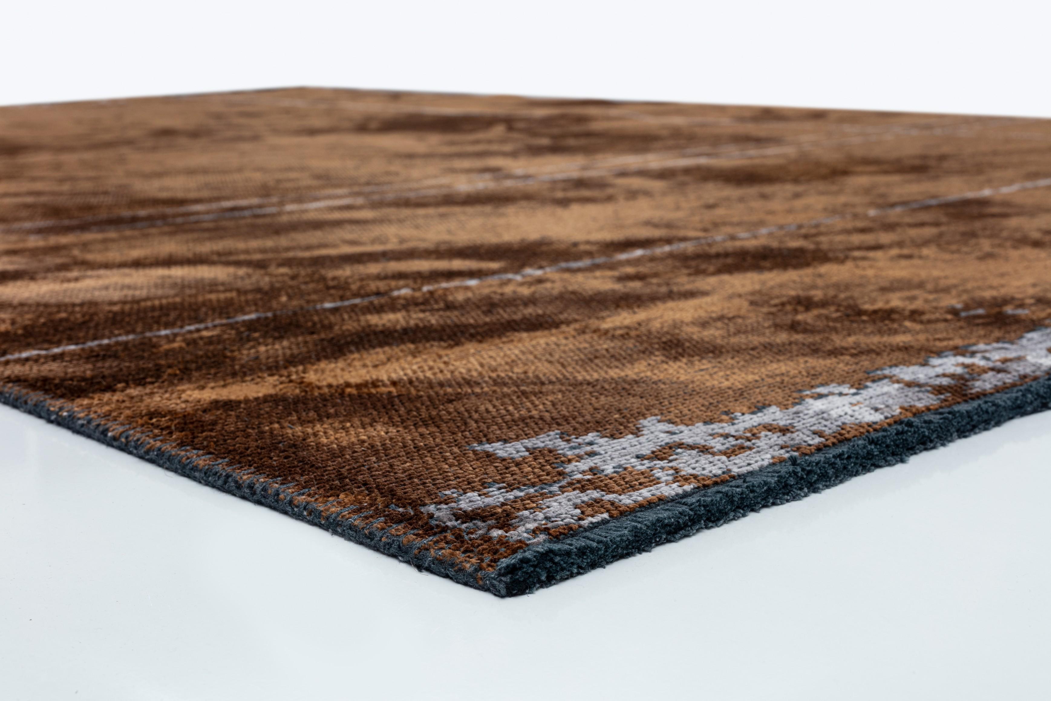 En venta: Alfombra de lujo abstracta moderna  (Marrón) 4