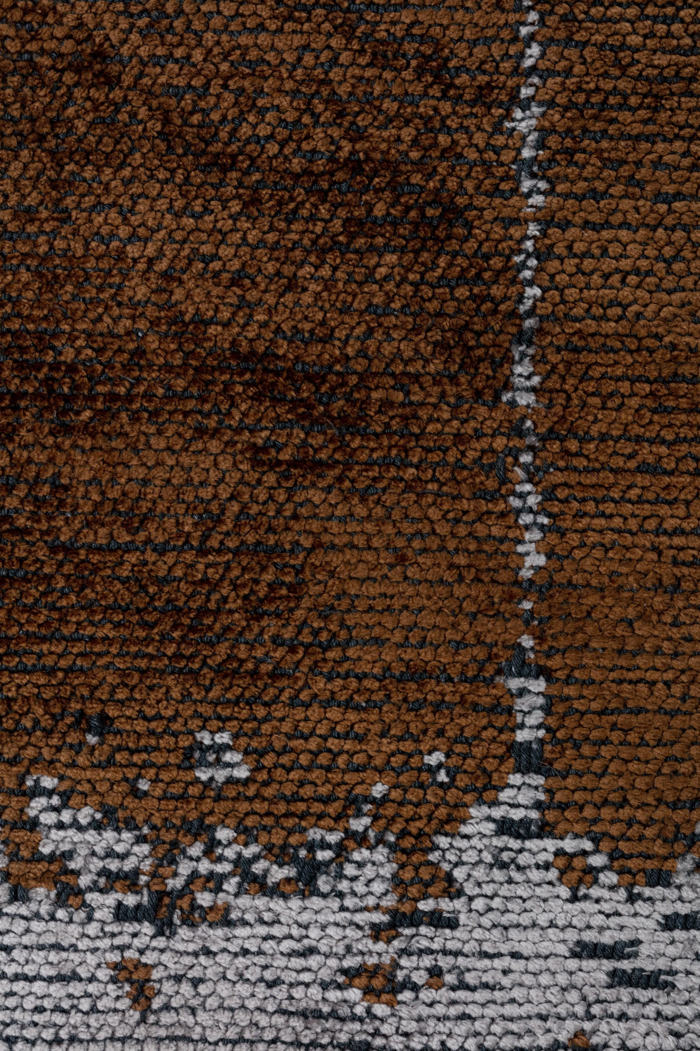 En venta: Alfombra de lujo abstracta moderna  (Marrón) 5