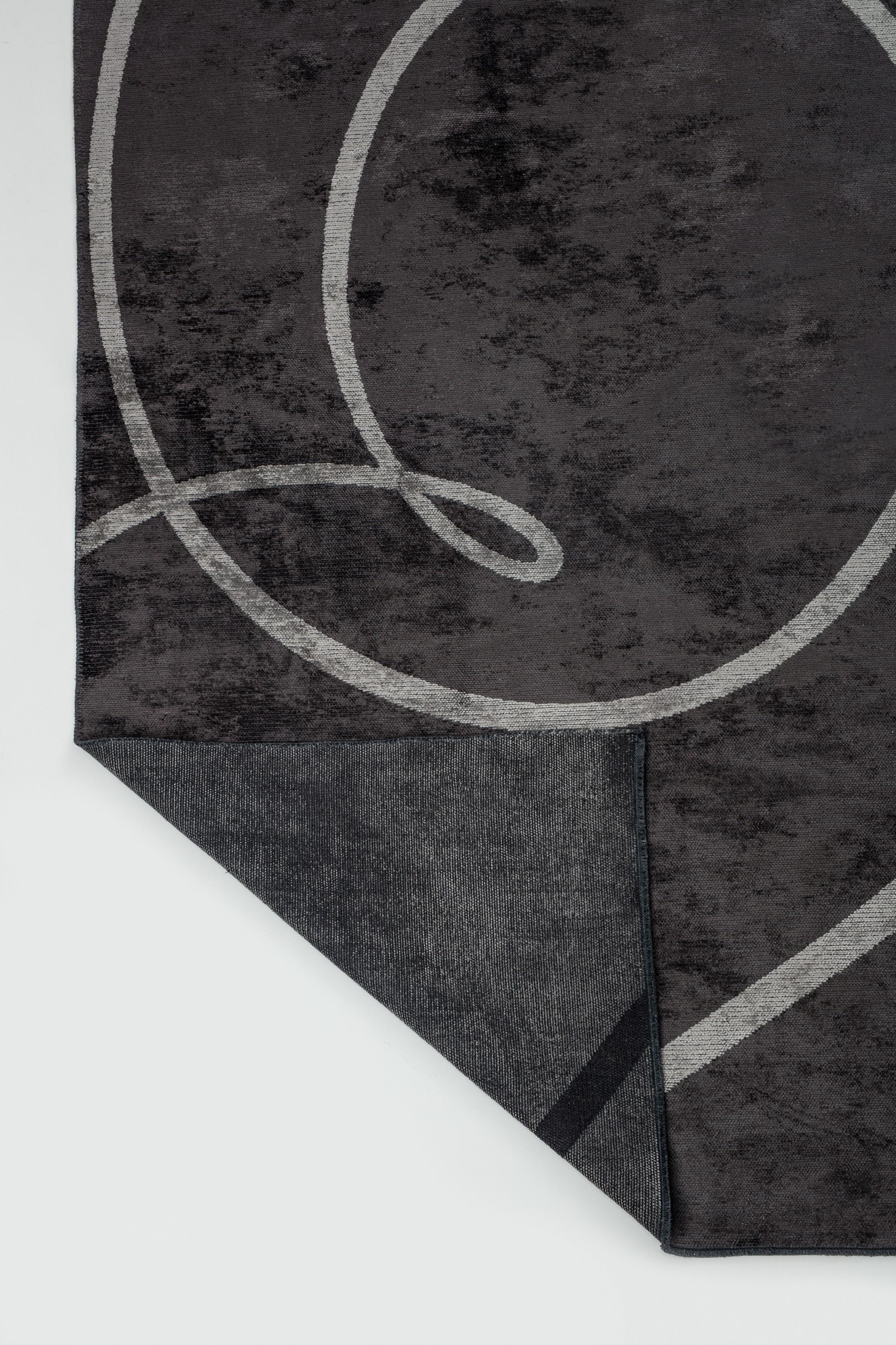 For Sale:  (Gray) Modern Abstract Luxury Hand-Finished Area Rug 3