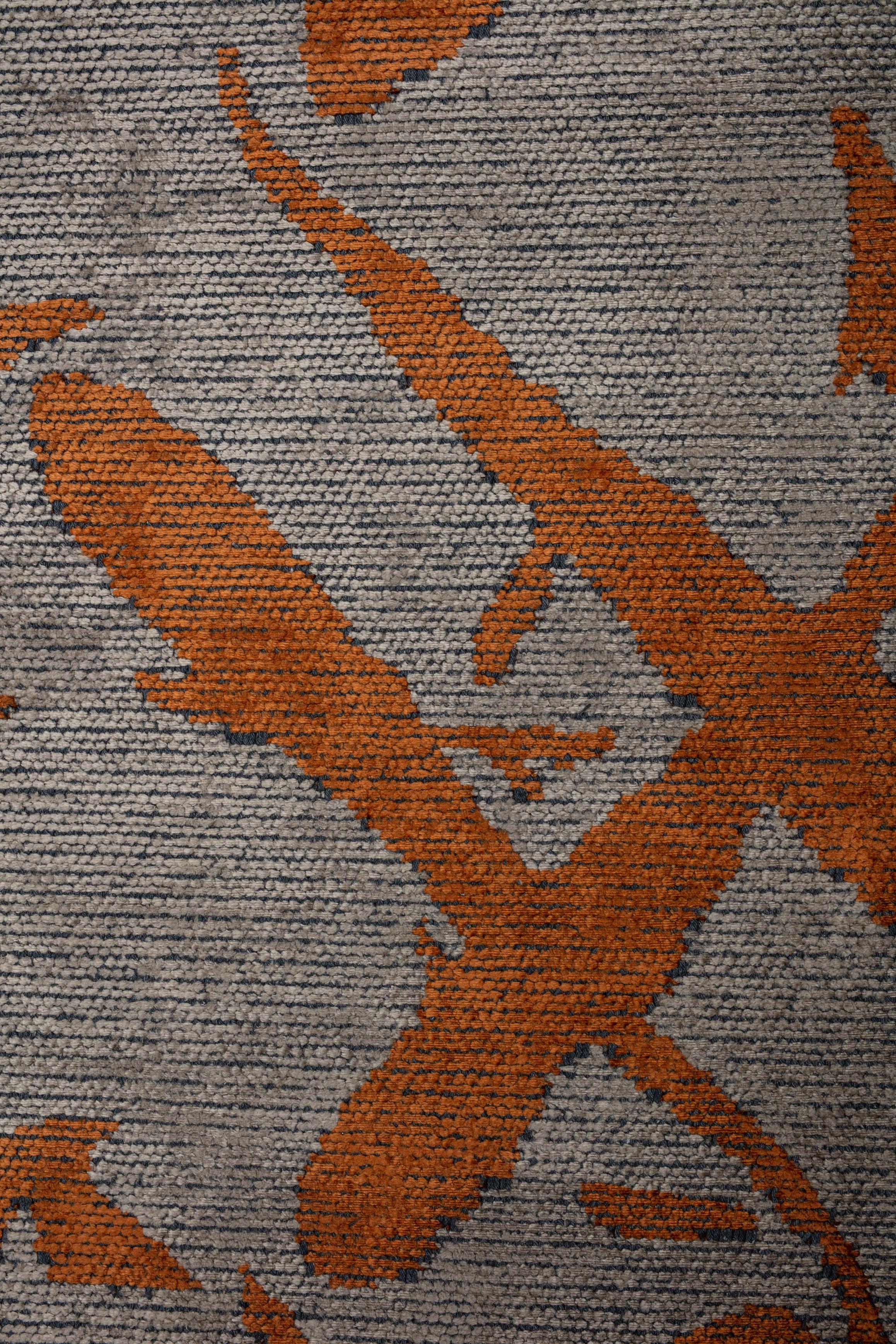 For Sale:  (Gray) Modern Abstract Luxury Hand-Finished Area Rug 5