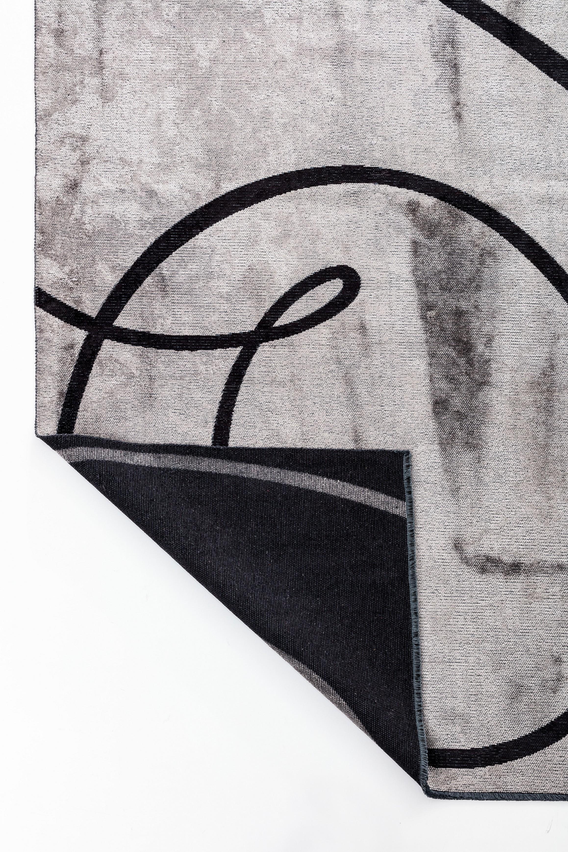 For Sale:  (Gray) Modern Abstract Luxury Hand-Finished Area Rug 3