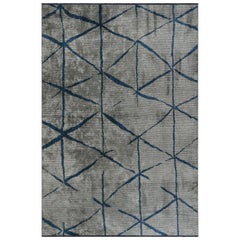 Moderno  Alfombra de lujo abstracta acabada a mano