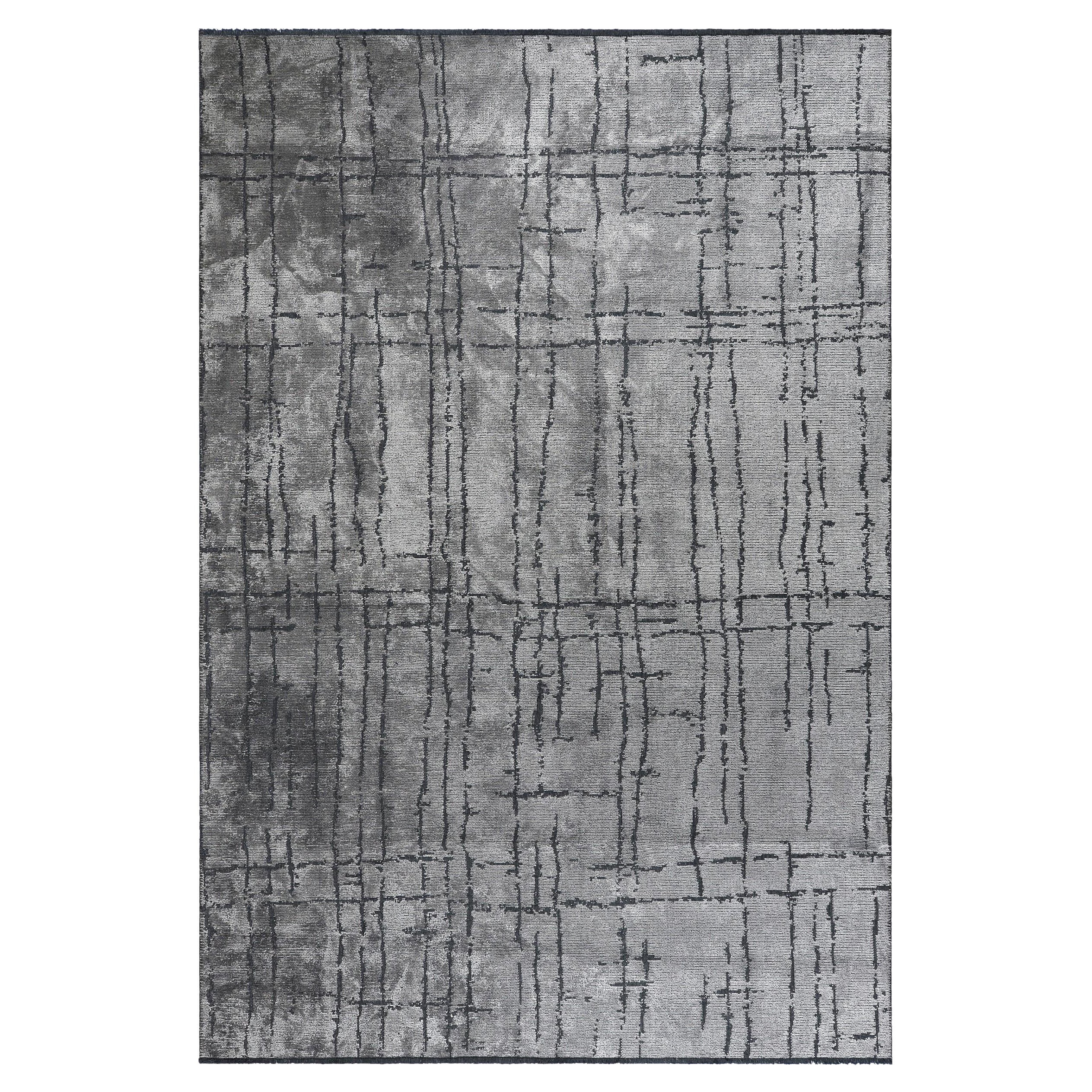Alfombra Abstracta Moderna de Lujo Acabada a Mano