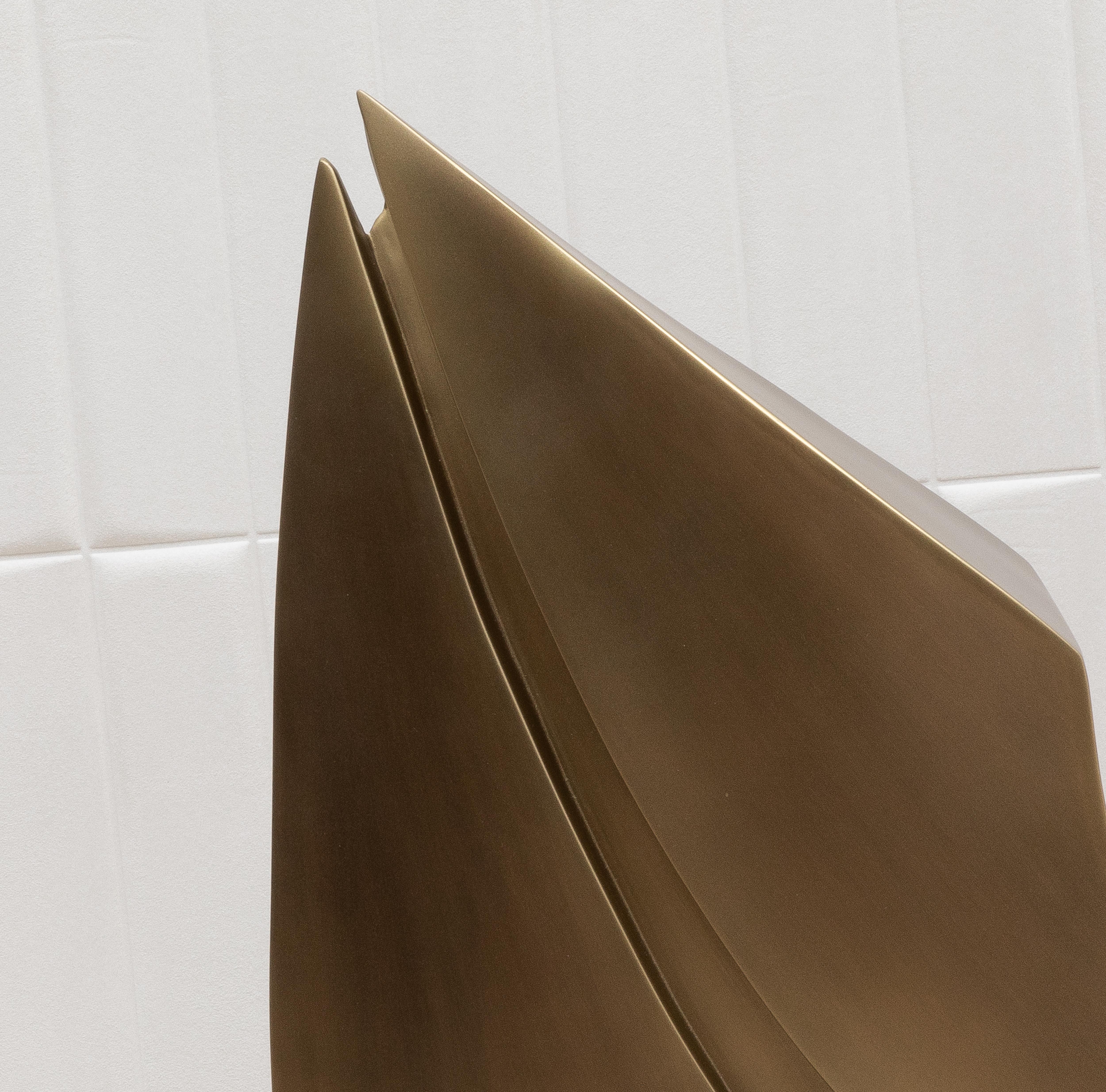 Abstrakte moderne M-Skulptur aus Bronze mit Patina-Messing von Patrick Coard Paris im Angebot 5