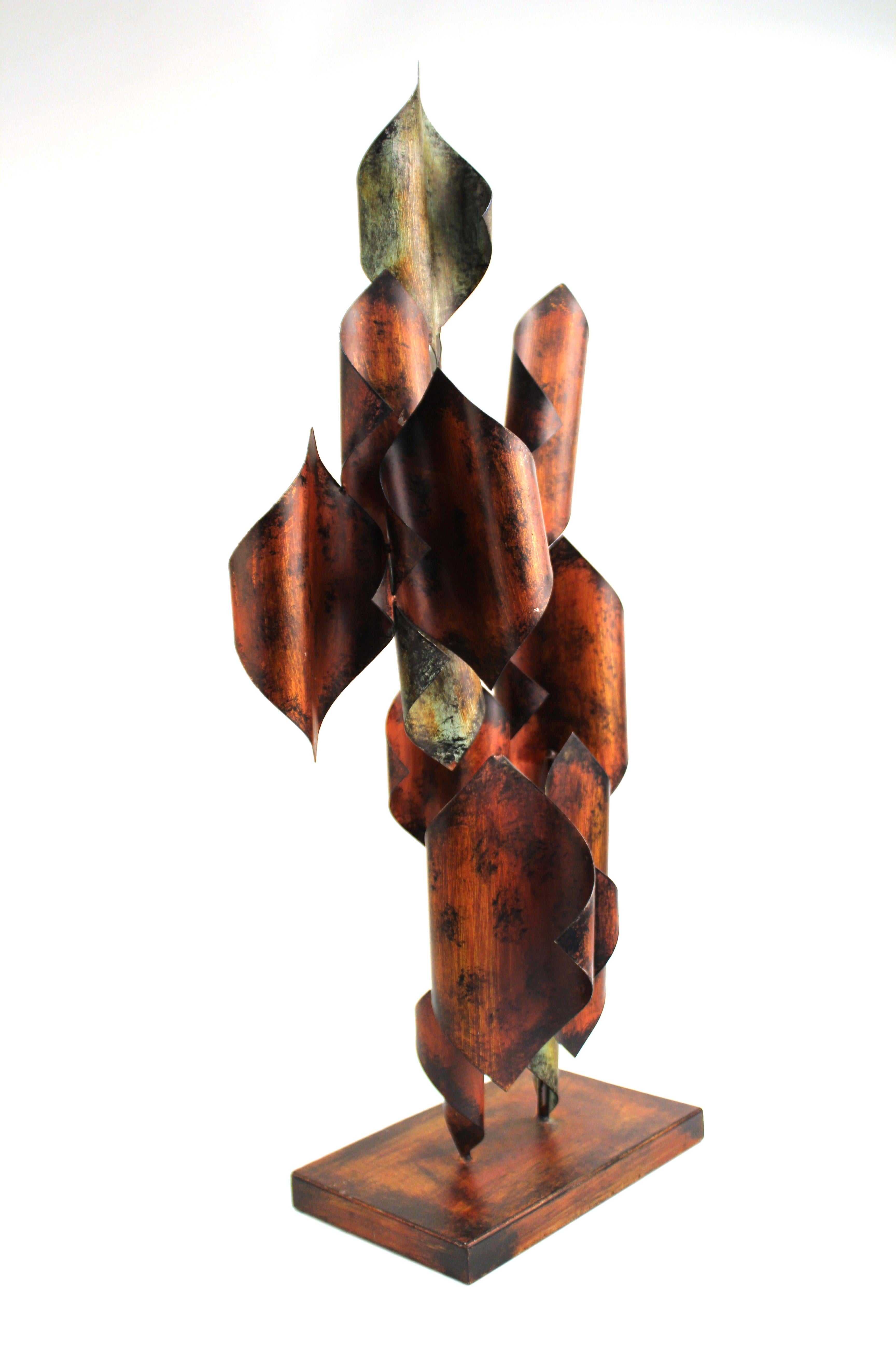 Modern Abstract Metal Sculpture in Style of Curtis Jere In Good Condition For Sale In New York, NY