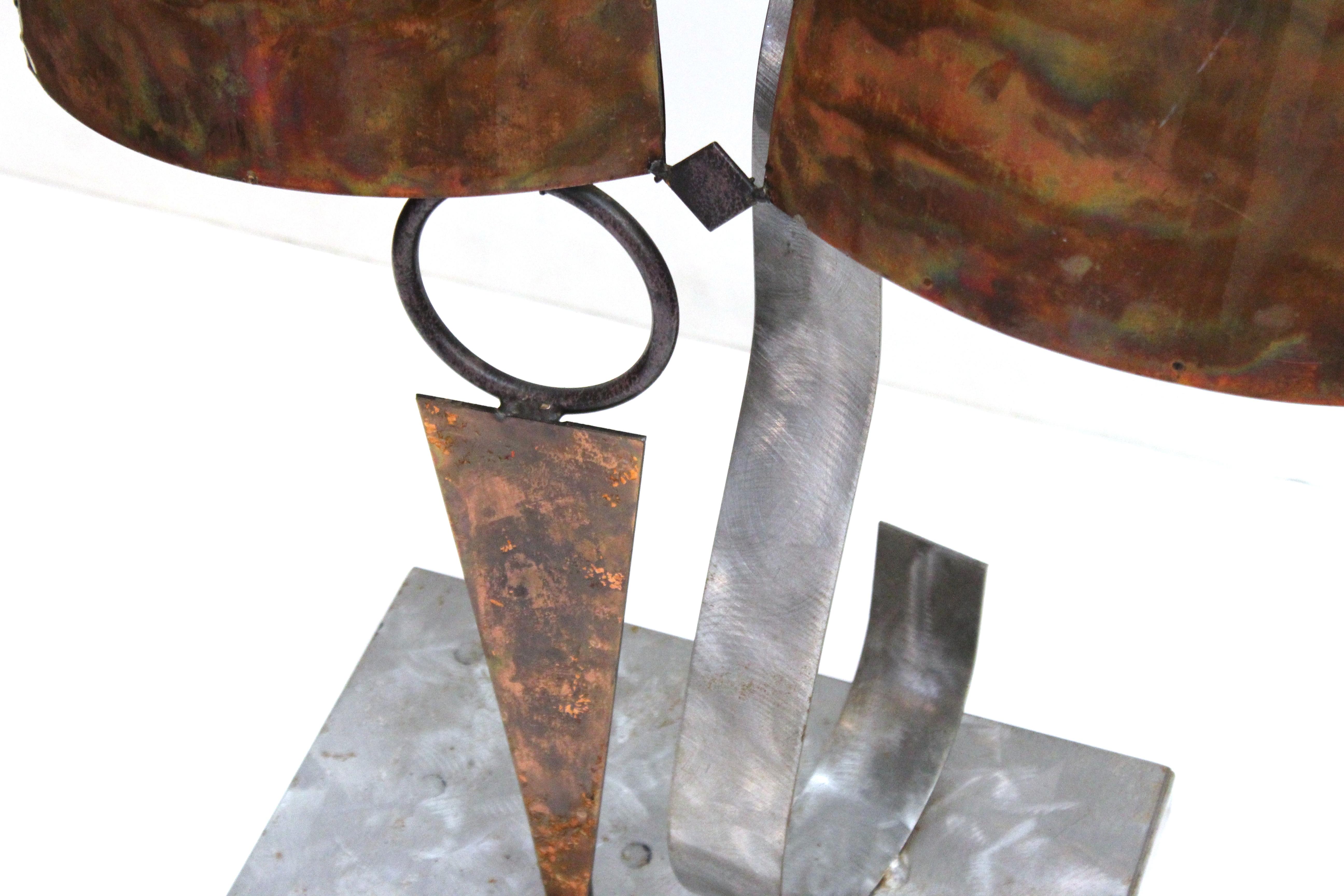 Modern Abstract Metal Tabletop Sculpture For Sale 1