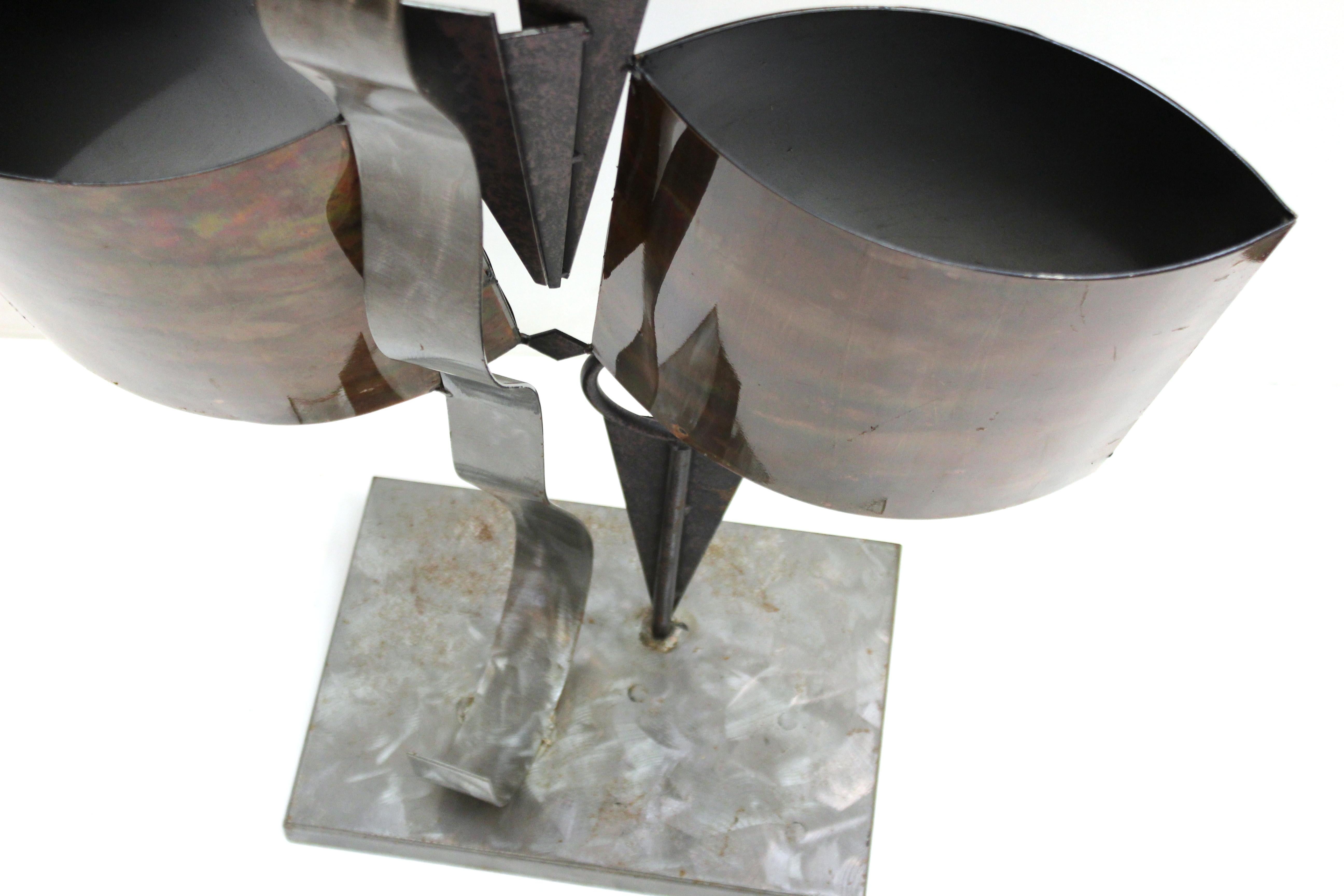 Modern Abstract Metal Tabletop Sculpture For Sale 2