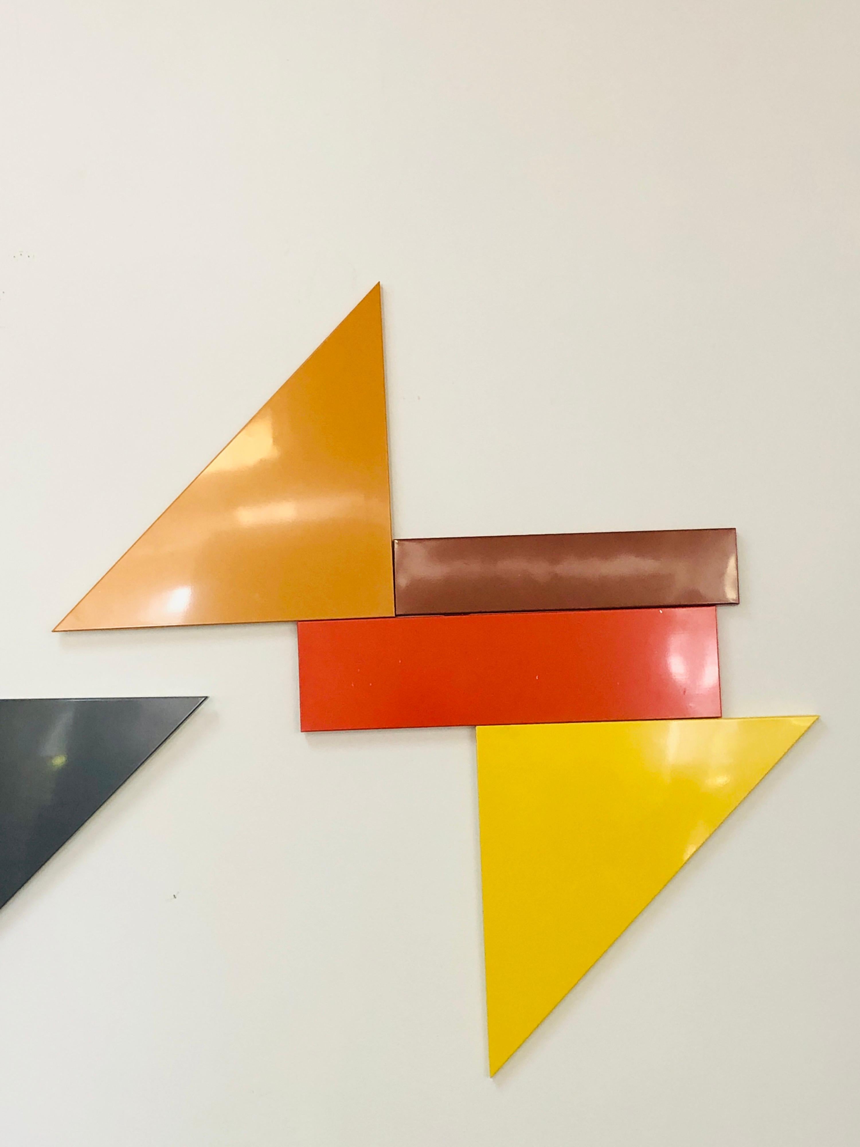 American Modern Abstract Metal Wall Art, 1970s For Sale