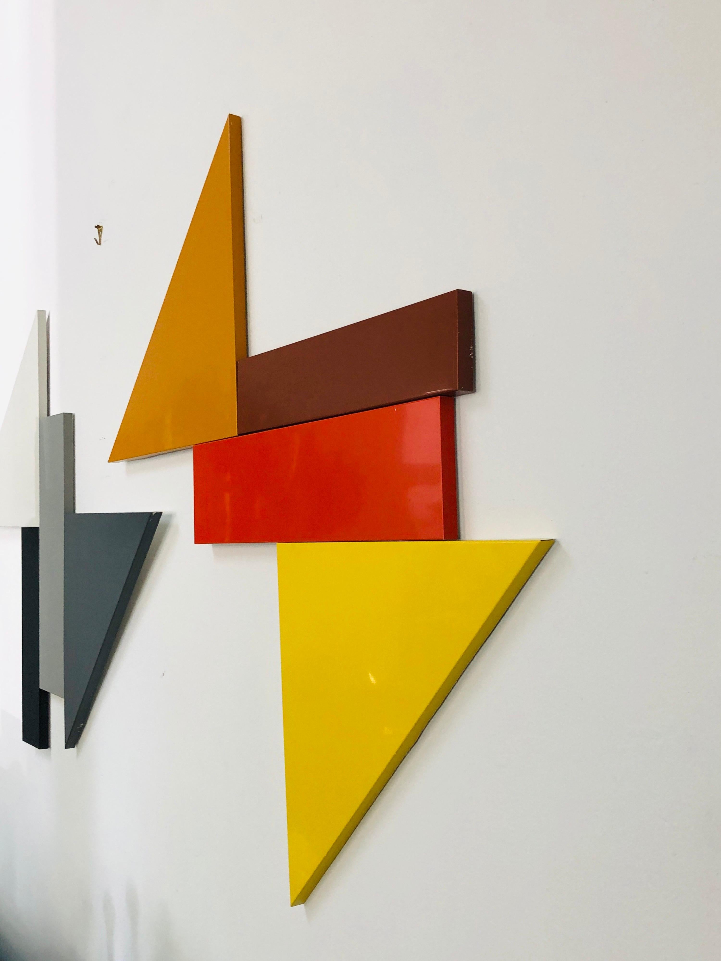 Modern Abstract Metal Wall Art, 1970s In Good Condition For Sale In Miami, FL