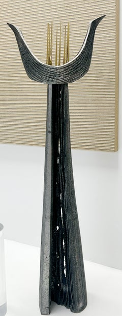 Modern Abstract Monumental Floor Sculpture Aluminum and Brass