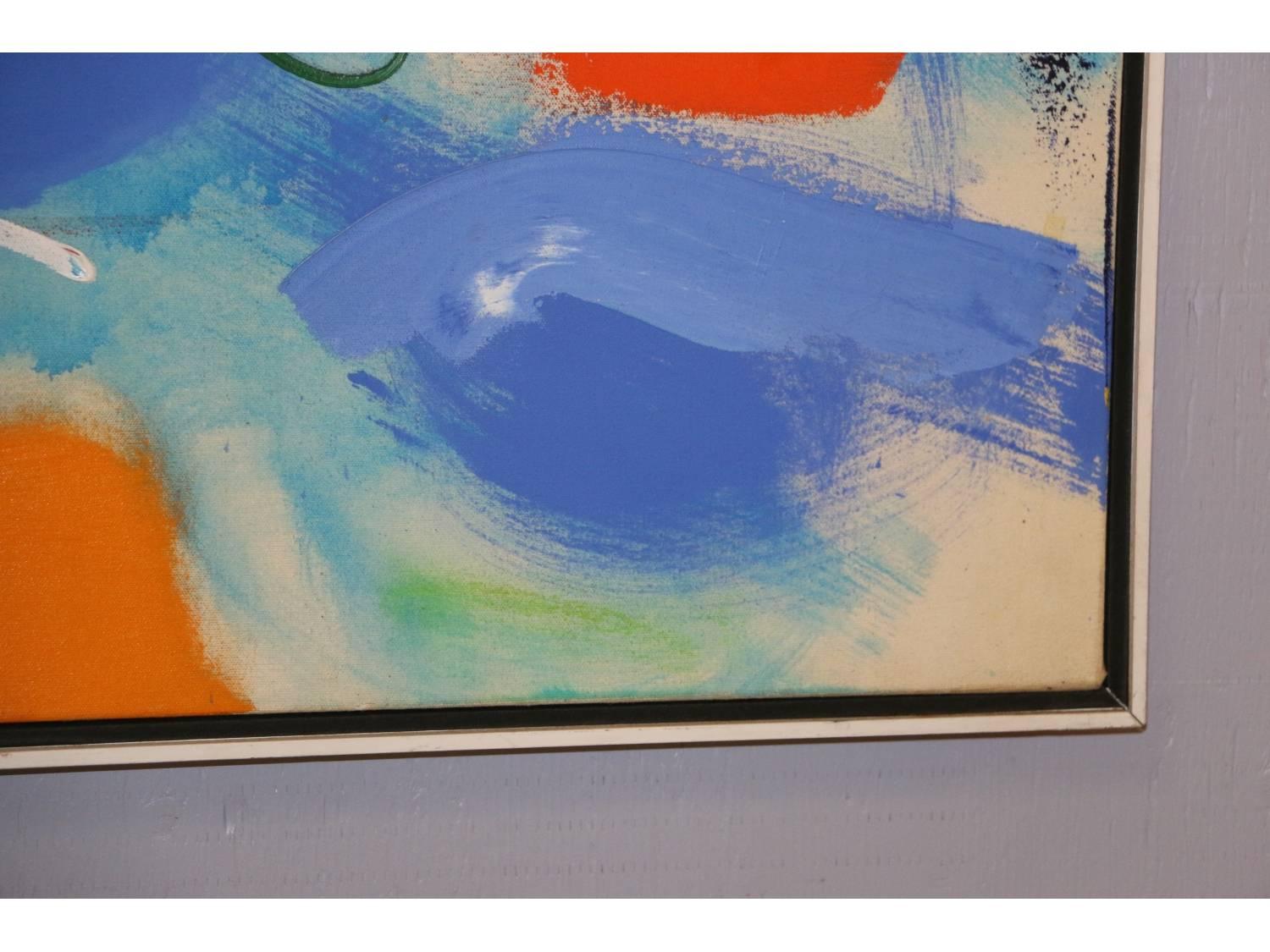 Modern Abstract, Oil on Canvas, Signed on Verso In Good Condition In Bridgeport, CT