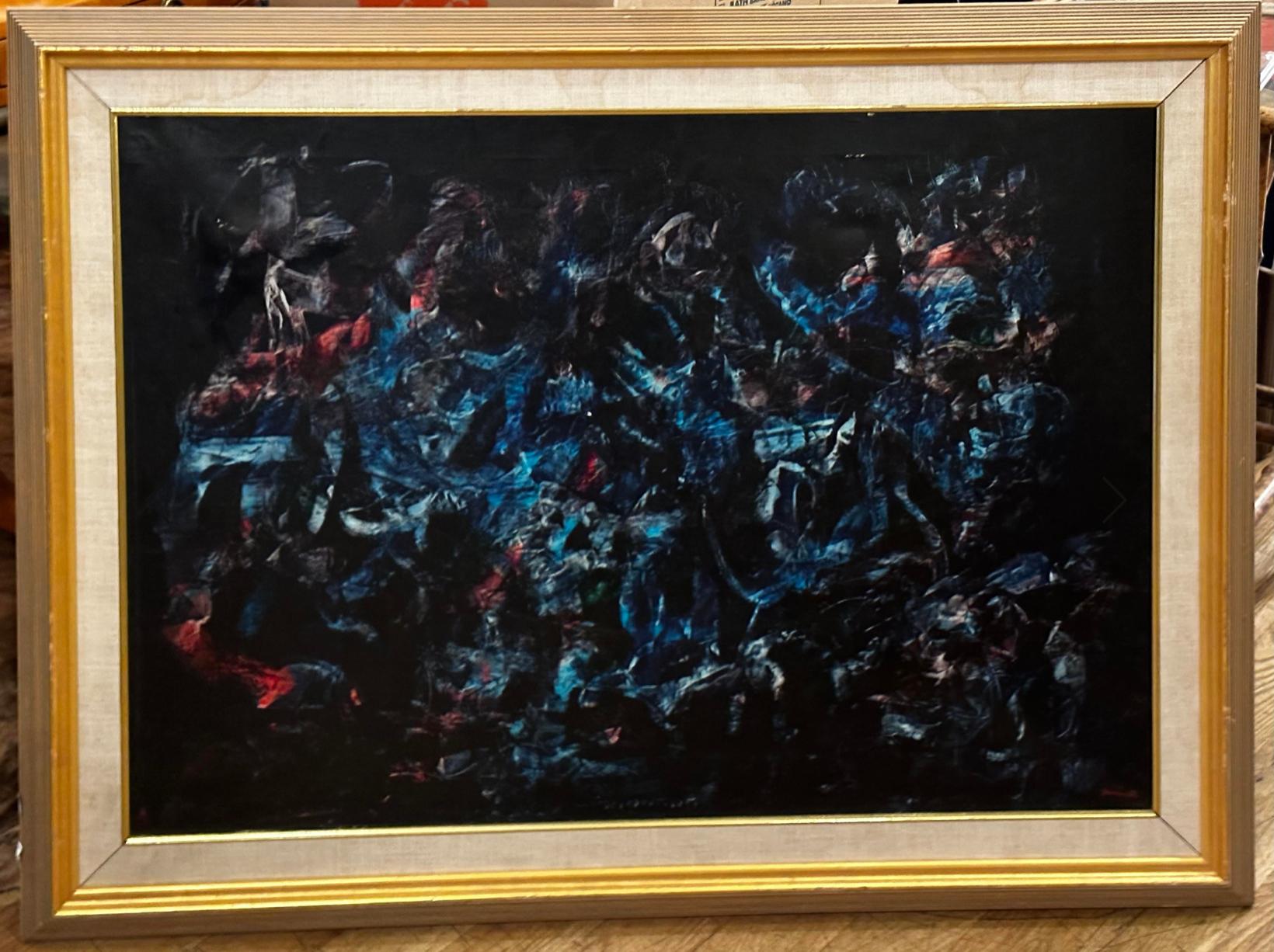 Modern Abstract Oil Painting by Ahmed Yacoubi In Good Condition For Sale In LOS ANGELES, CA