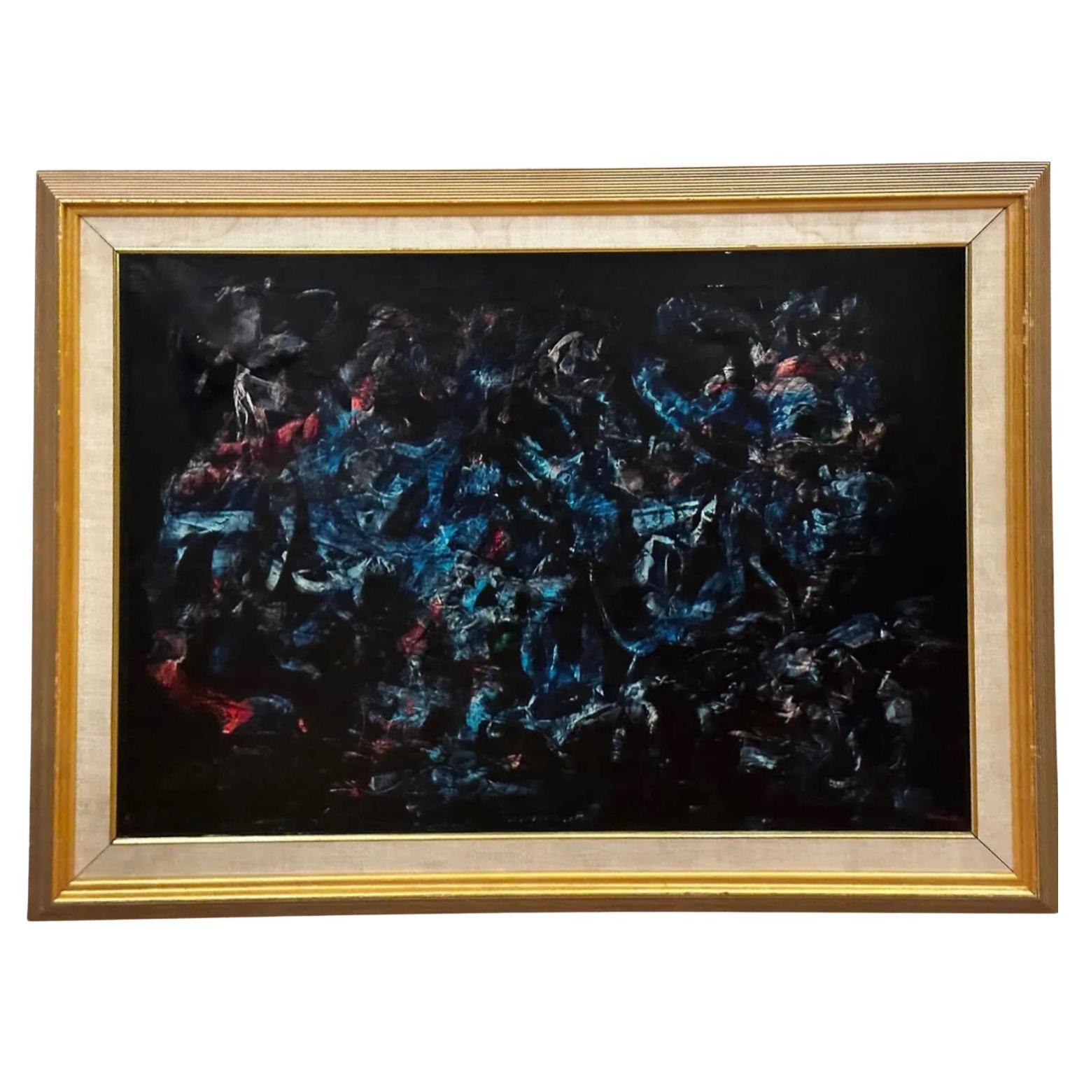 Modern Abstract Oil Painting by Ahmed Yacoubi For Sale