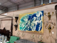 Modern Abstract Painting of Acrylic and Gold Leaf Signed Frenchy