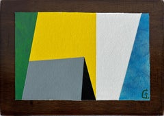 Modern Abstract Painting on Canvas Mounted on Wood, Easel " El Inicio"