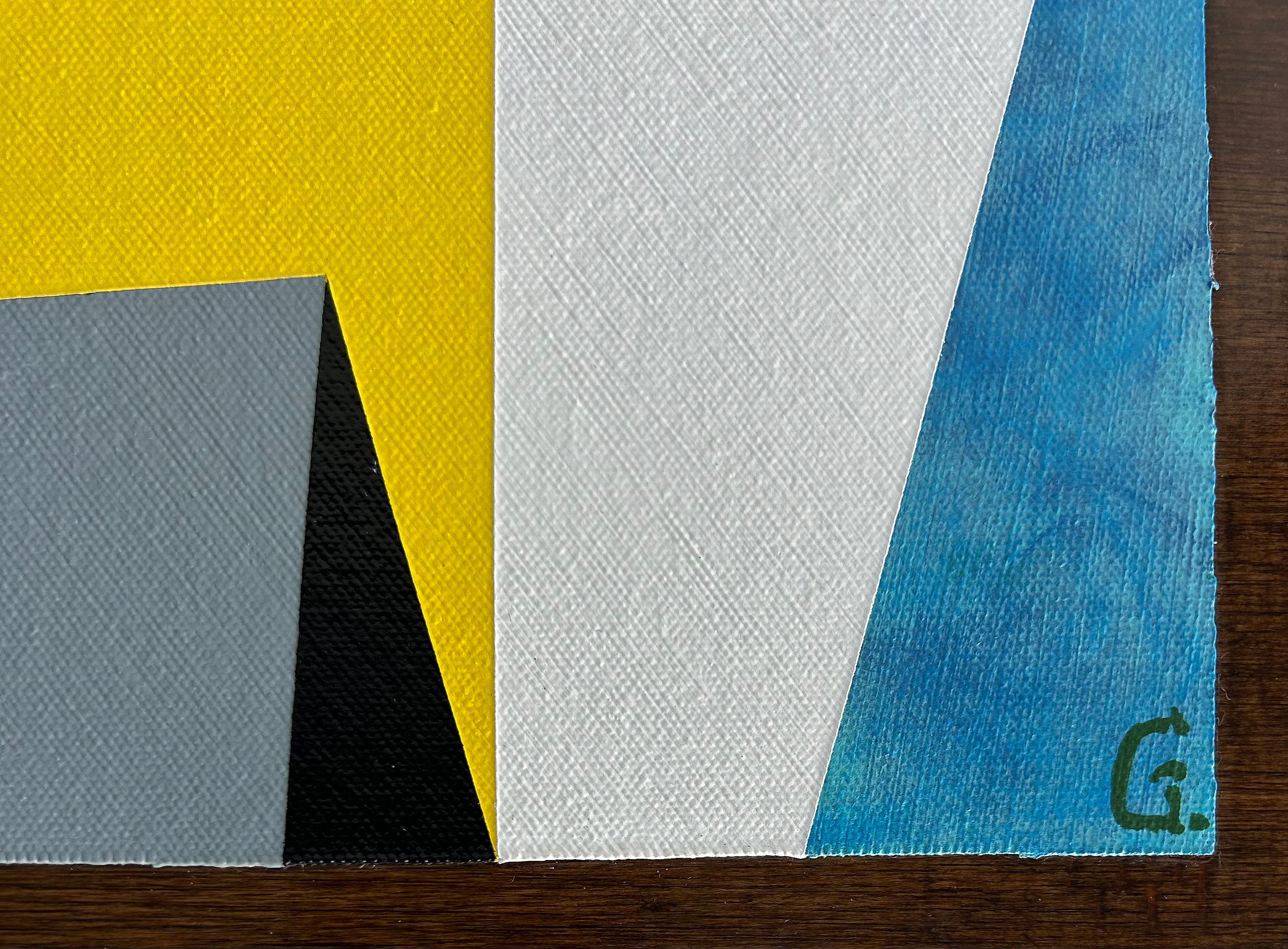 Pintura Abstracta Moderna sobre Lienzo Montada en Madera, Caballete 