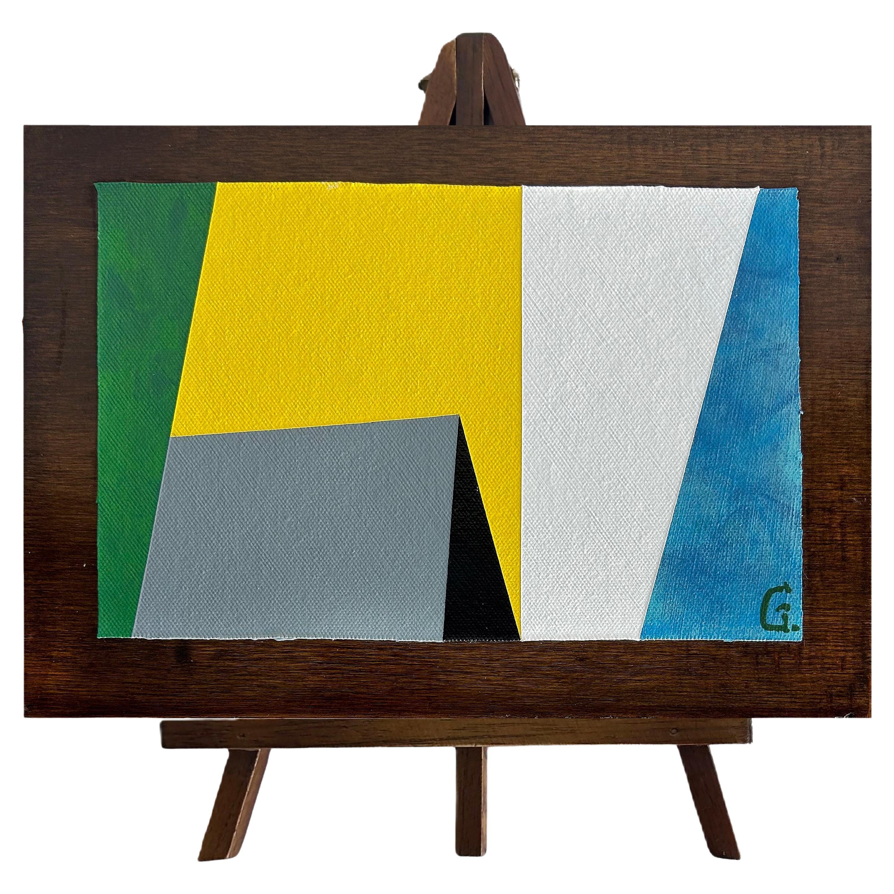 Pintura Abstracta Moderna sobre Lienzo Montada en Madera, Caballete " El Inicio" en venta