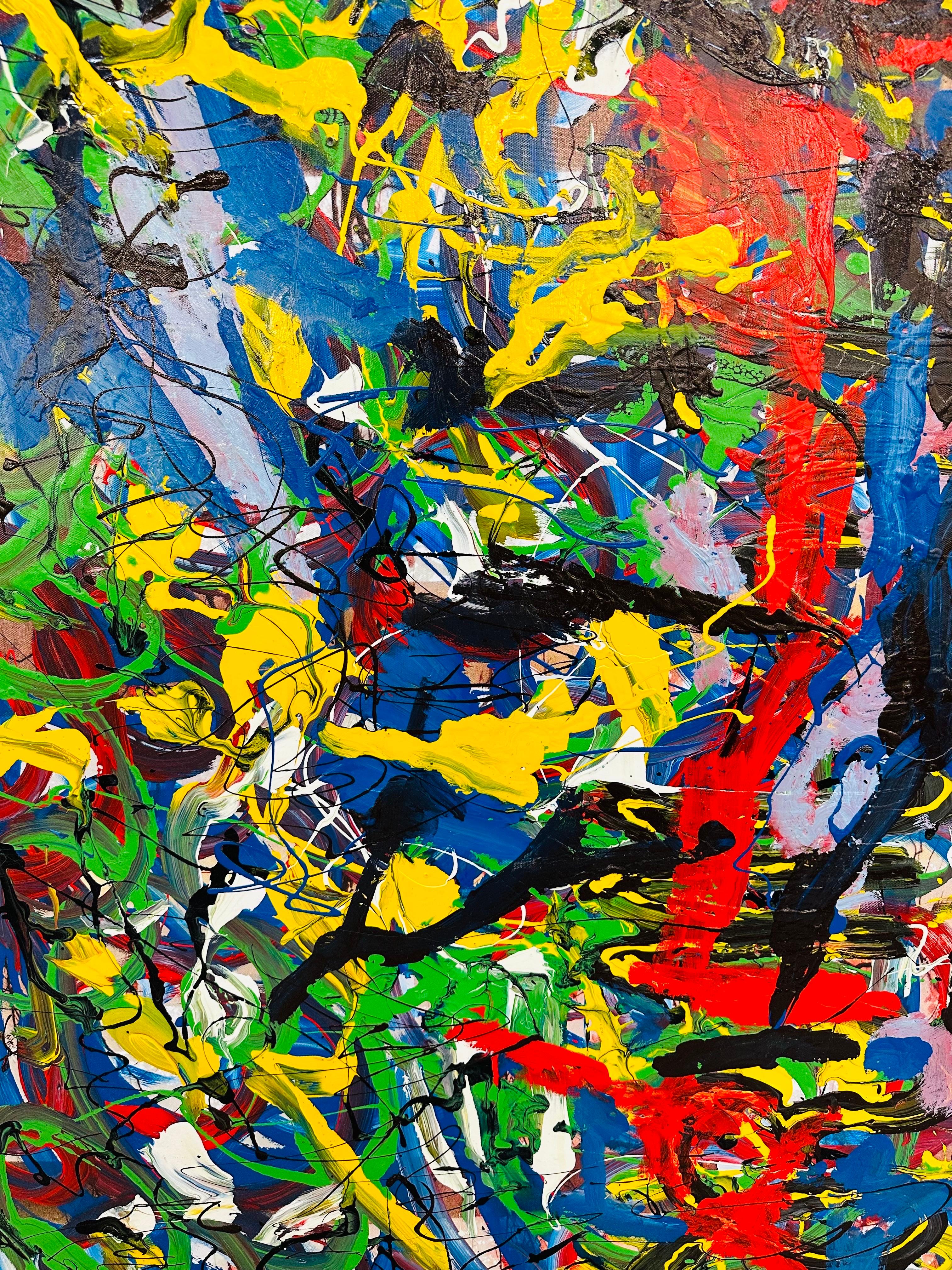 American Modern Abstract Painting Signed R. Monti