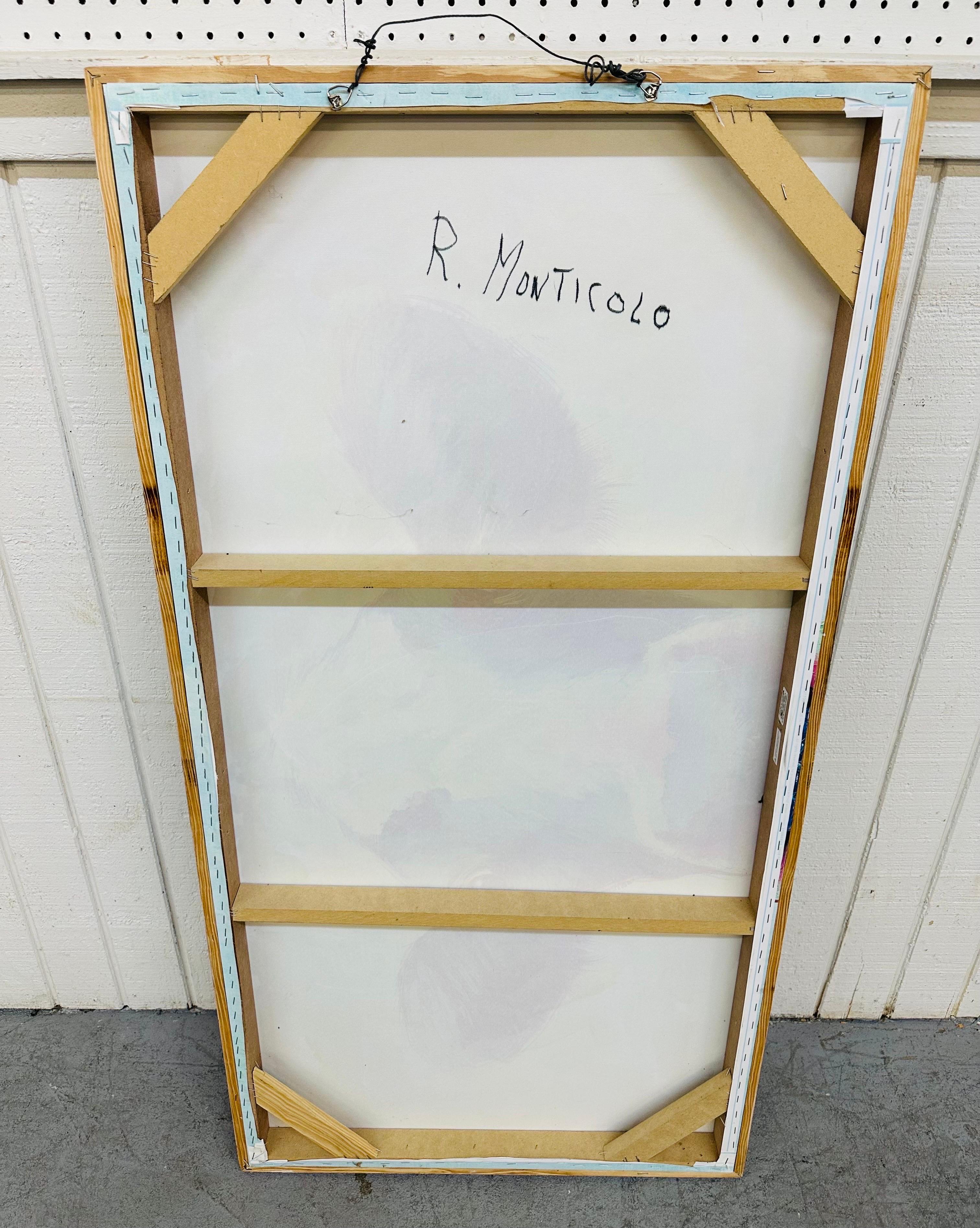 Modern Abstract Painting Signed R. Monti In Good Condition In Clarksboro, NJ