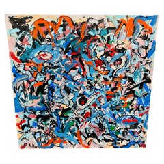 Modern Abstract Painting Signed R. Monti