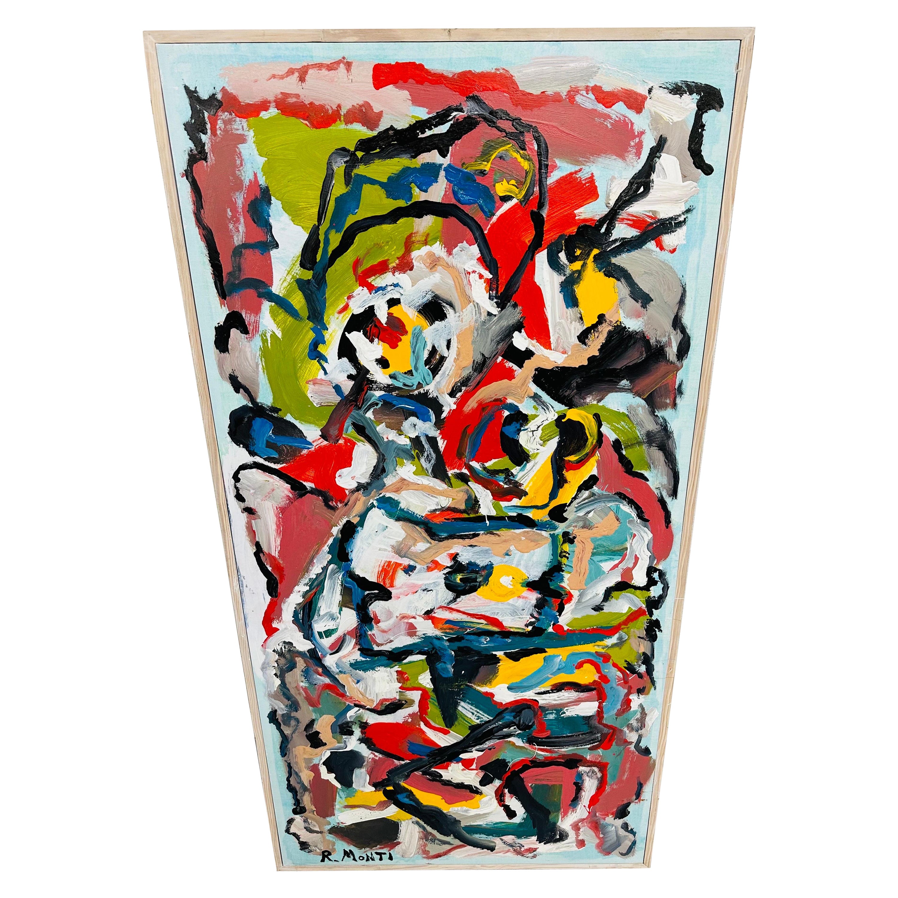 Modern Abstract Painting Signed R. Monti
