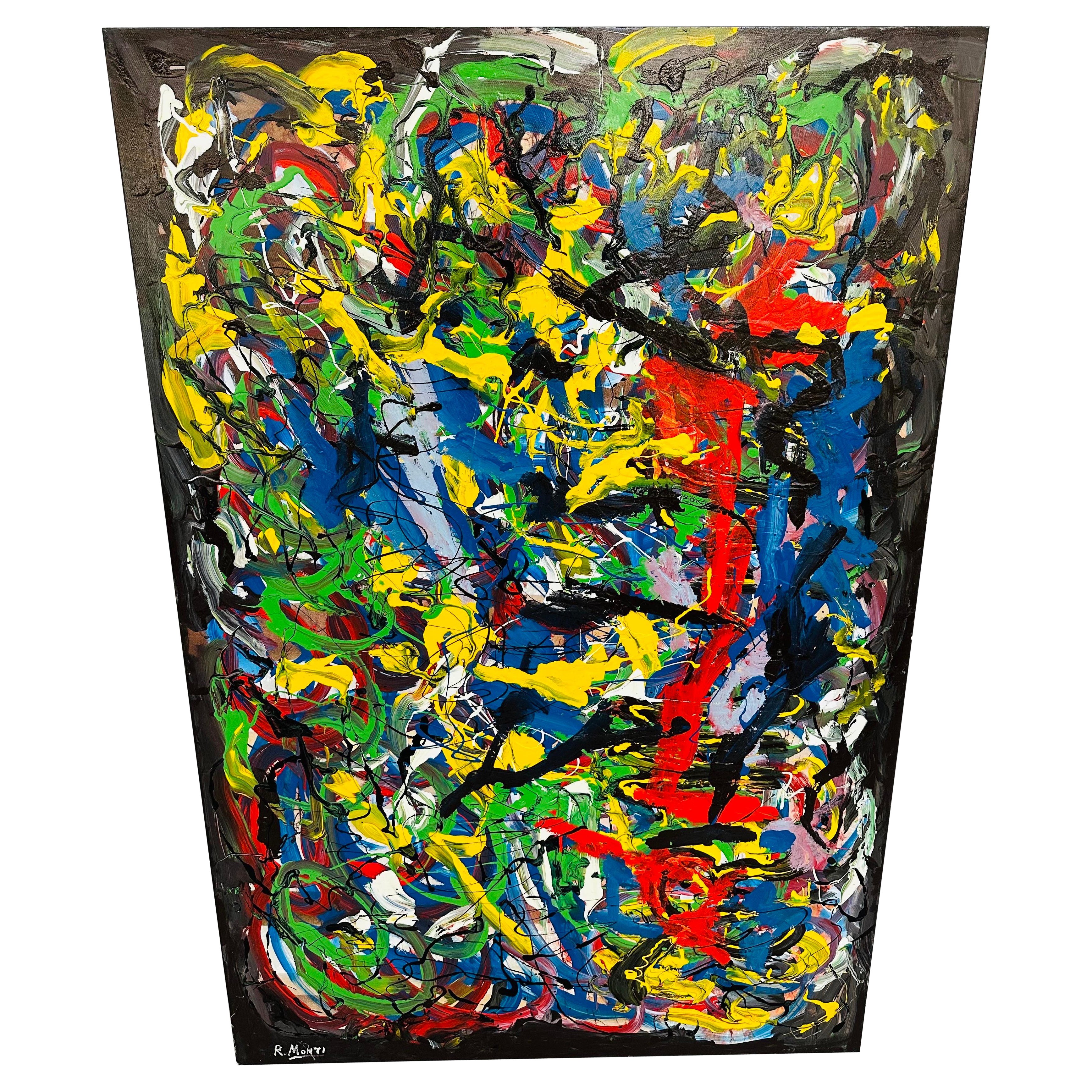 Modern Abstract Painting Signed R. Monti