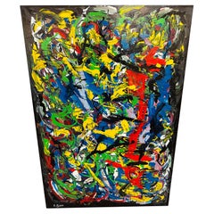 Modern Abstract Painting Signed R. Monti