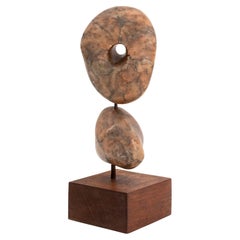 Escultura moderna abstracta de piedra de alabastro rosa