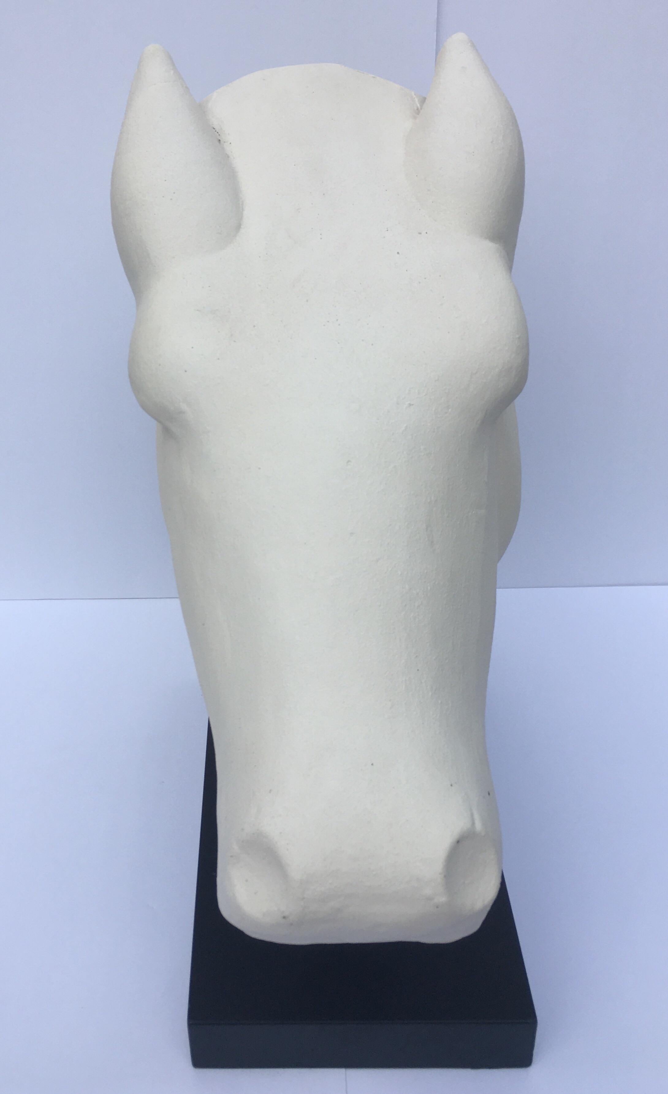 Modern Abstract Plaster Horse Head Bust Sculpture In Good Condition In Lambertville, NJ