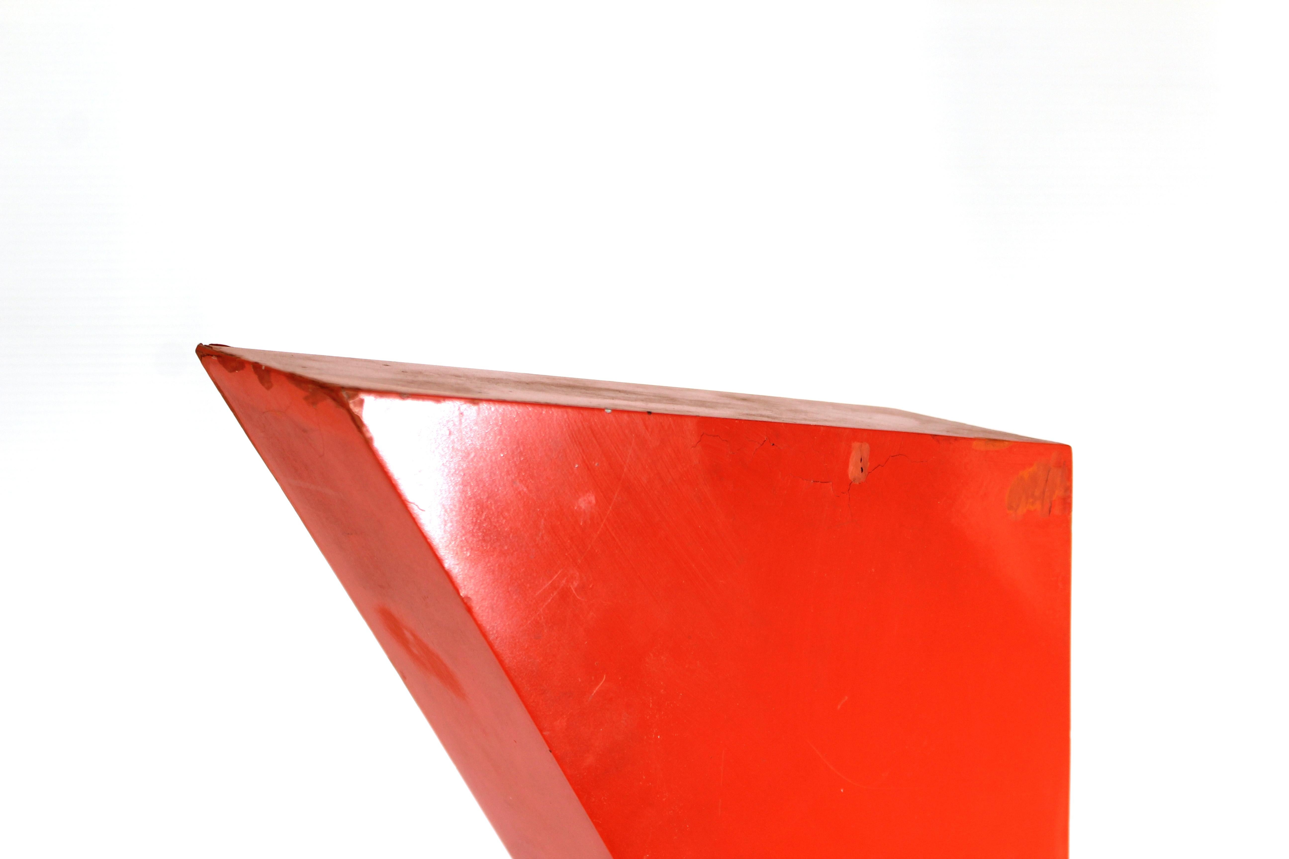 Modern Abstract Red Enameled Metal Sculpture 4
