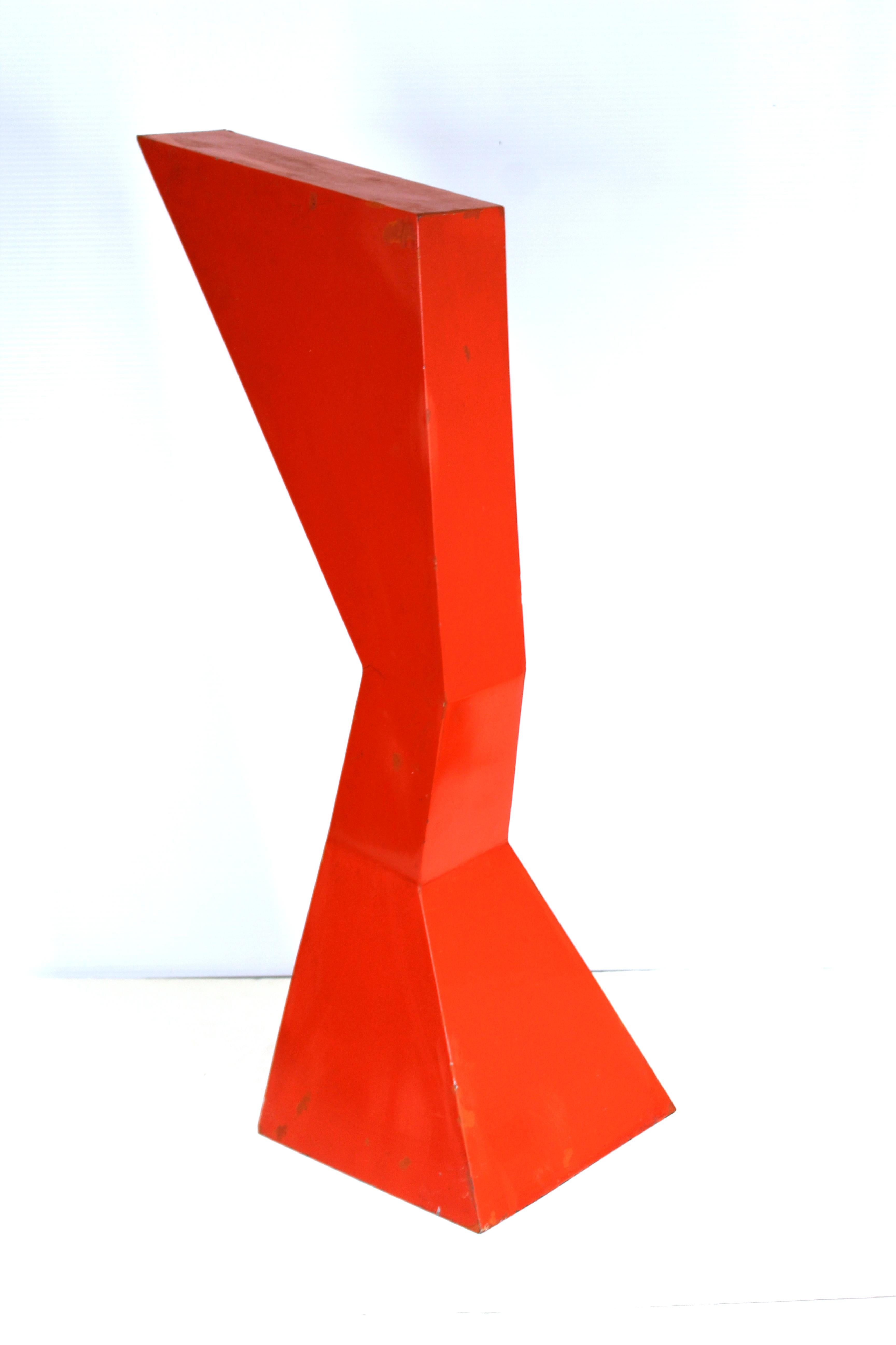 Modern Abstract Red Enameled Metal Sculpture In Good Condition In New York, NY