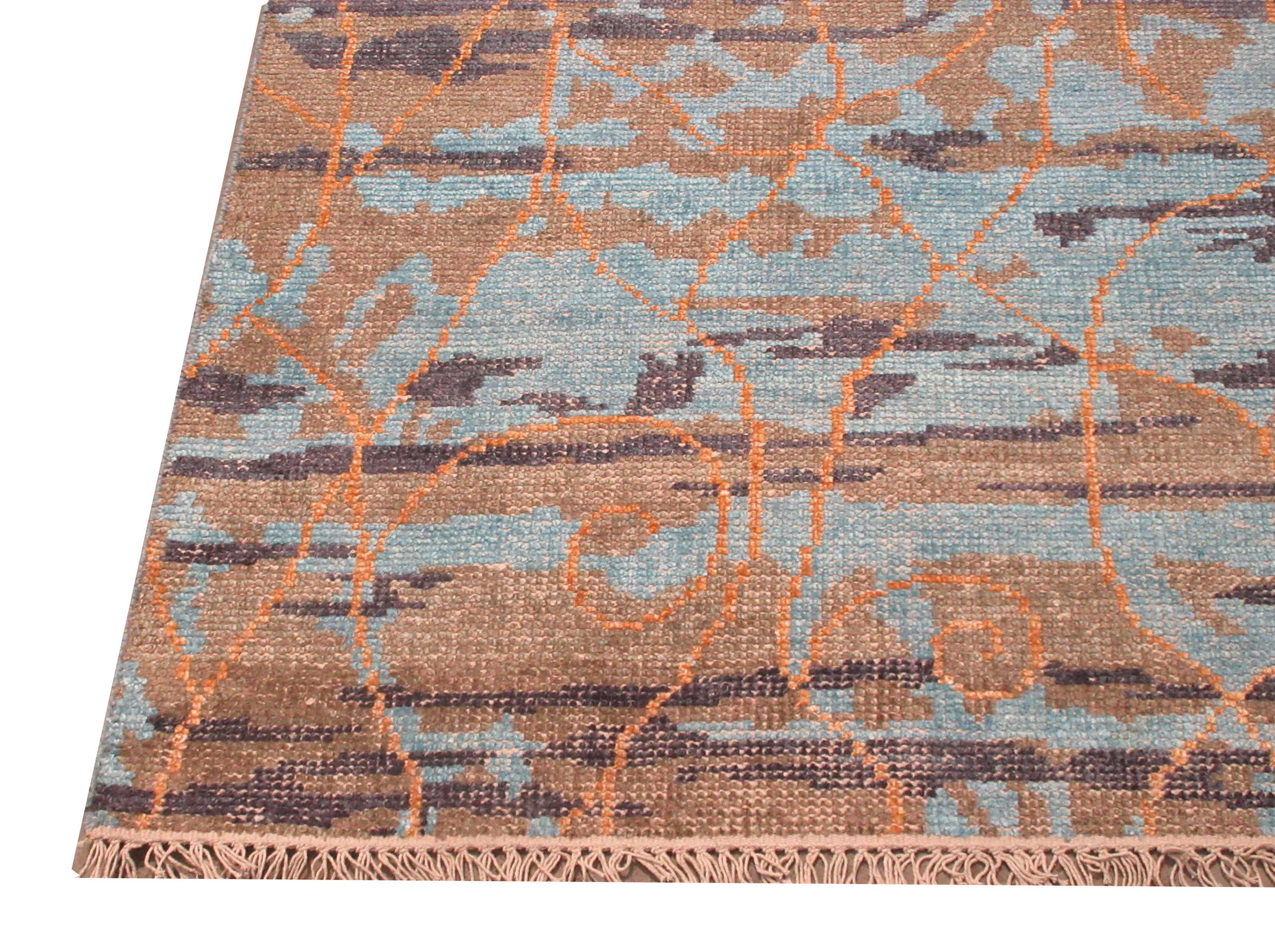 Moderner abstrakter Teppich (Handgeknüpft) im Angebot