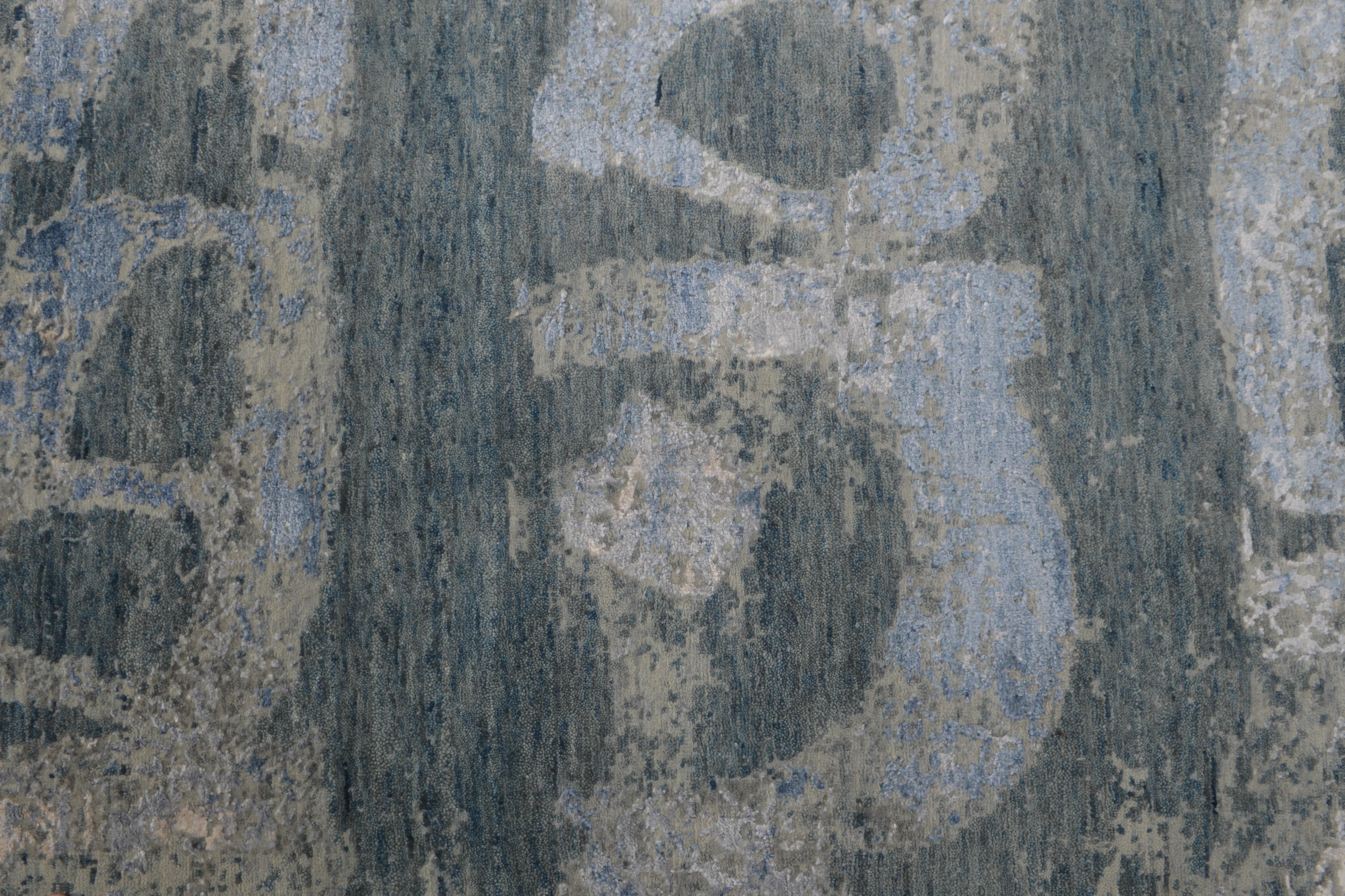 Modern Abstract Rug in Beige Gray and Blue All-Over Pattern by Rug & Kilim In New Condition In Long Island City, NY