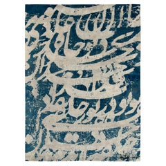 Rug & Kilim's Modern Abstract Rug in Blue, Gray All over Pattern