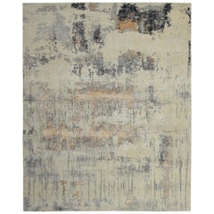 Rug & Kilim's Modern Abstract Rug with Beige and Silver-Gray All-Over Pattern