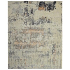 Rug & Kilim's Modern Abstract Rug with Beige and Silver-Gray All-Over Pattern