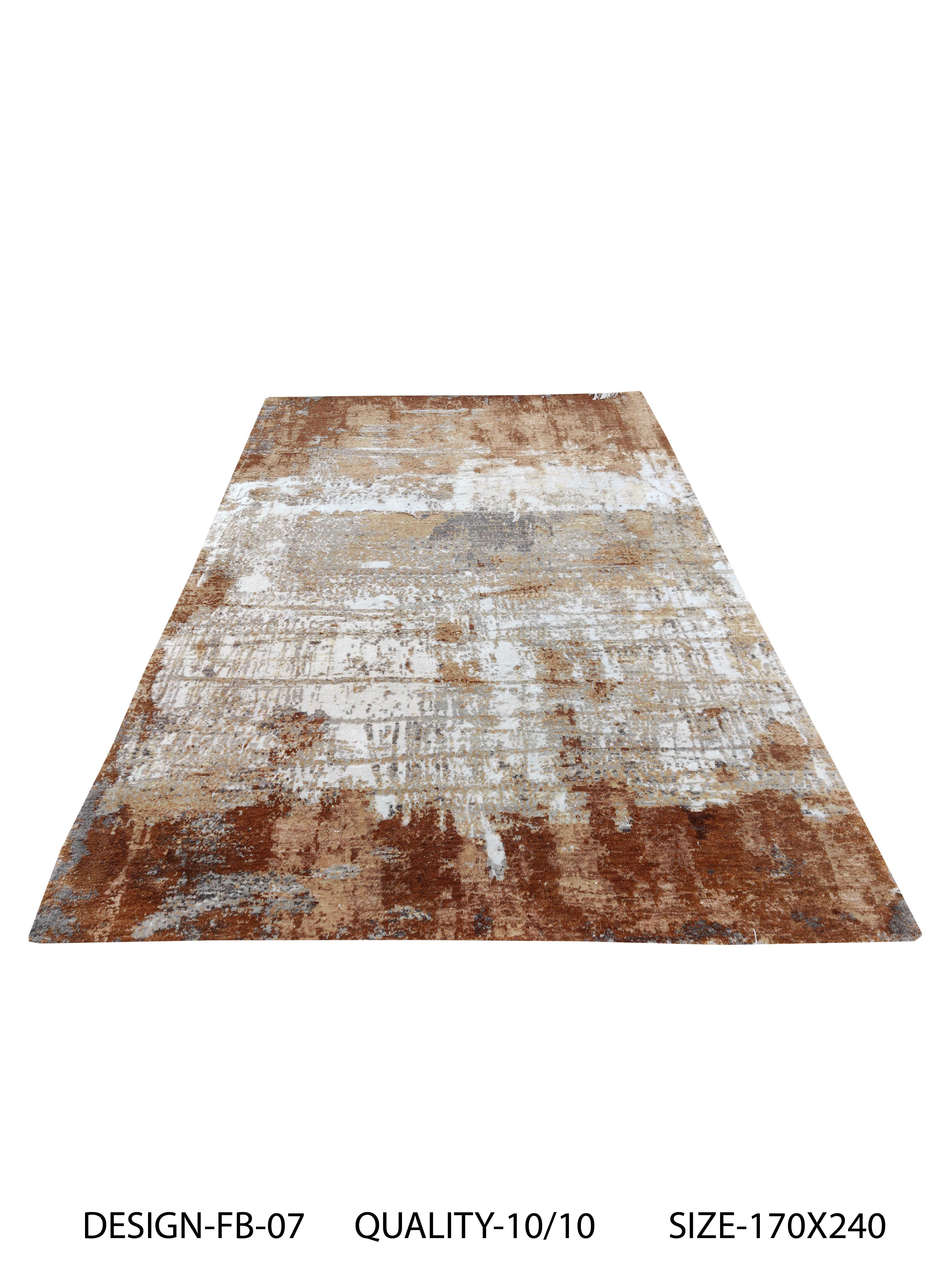 Hand-Knotted Modern Abstract Rug with Beige Brown and White All-Over Pattern by Rug & Kilim