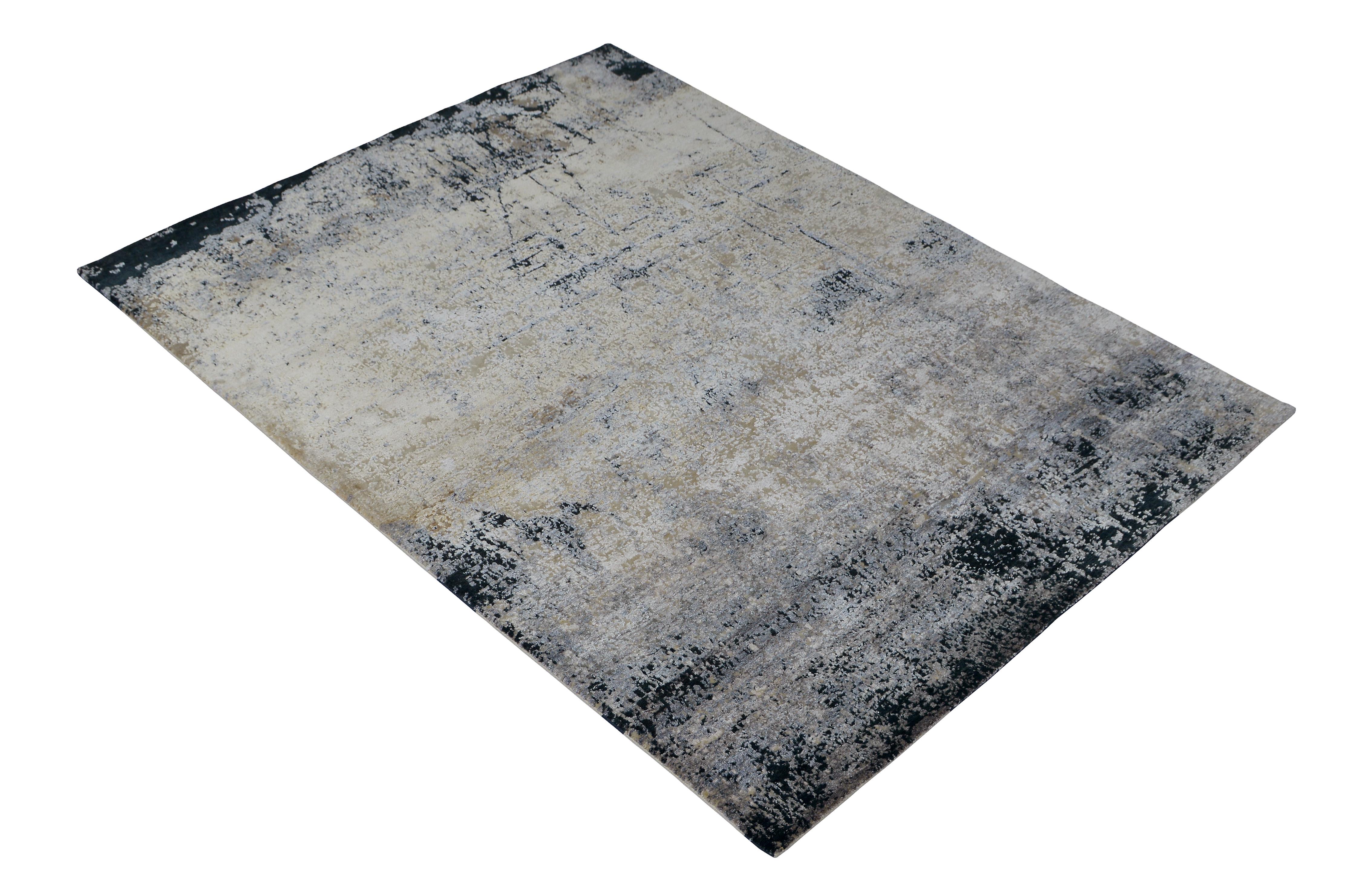 blue and gray abstract rug