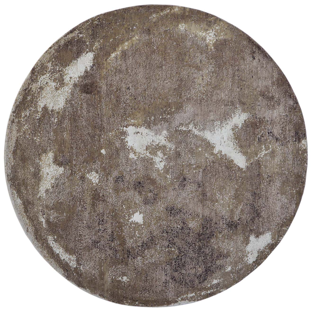 Modern Abstract Rug with Brown and White Distressed Pattern by Rug and ...